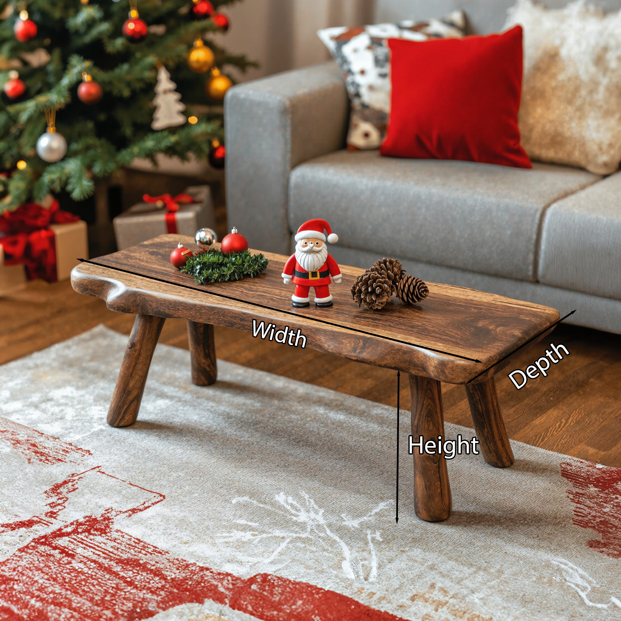 Live Edge Christmas Coffee Table Decoration SILDTCF012