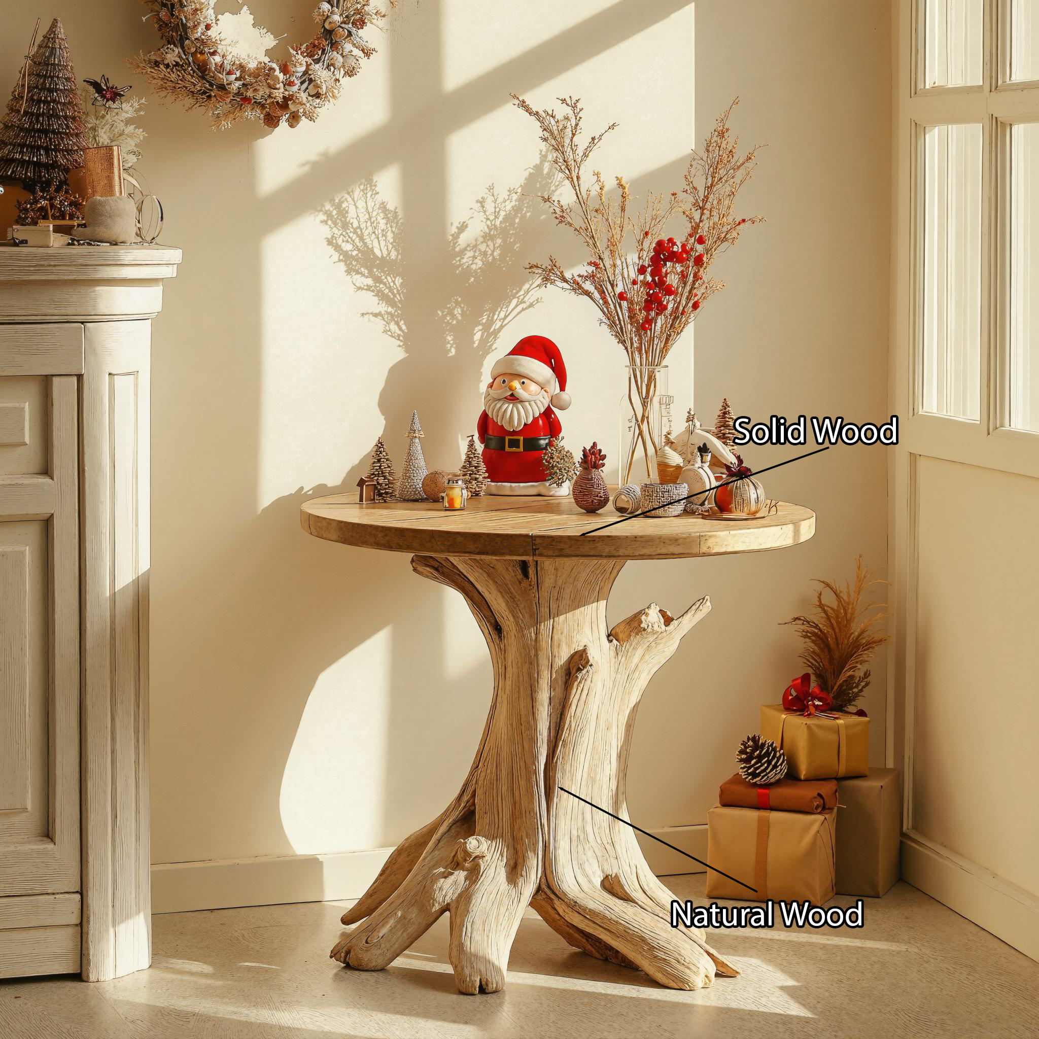 Living Edge End Table Farmhouse Christmas End Table  SILDTENC038