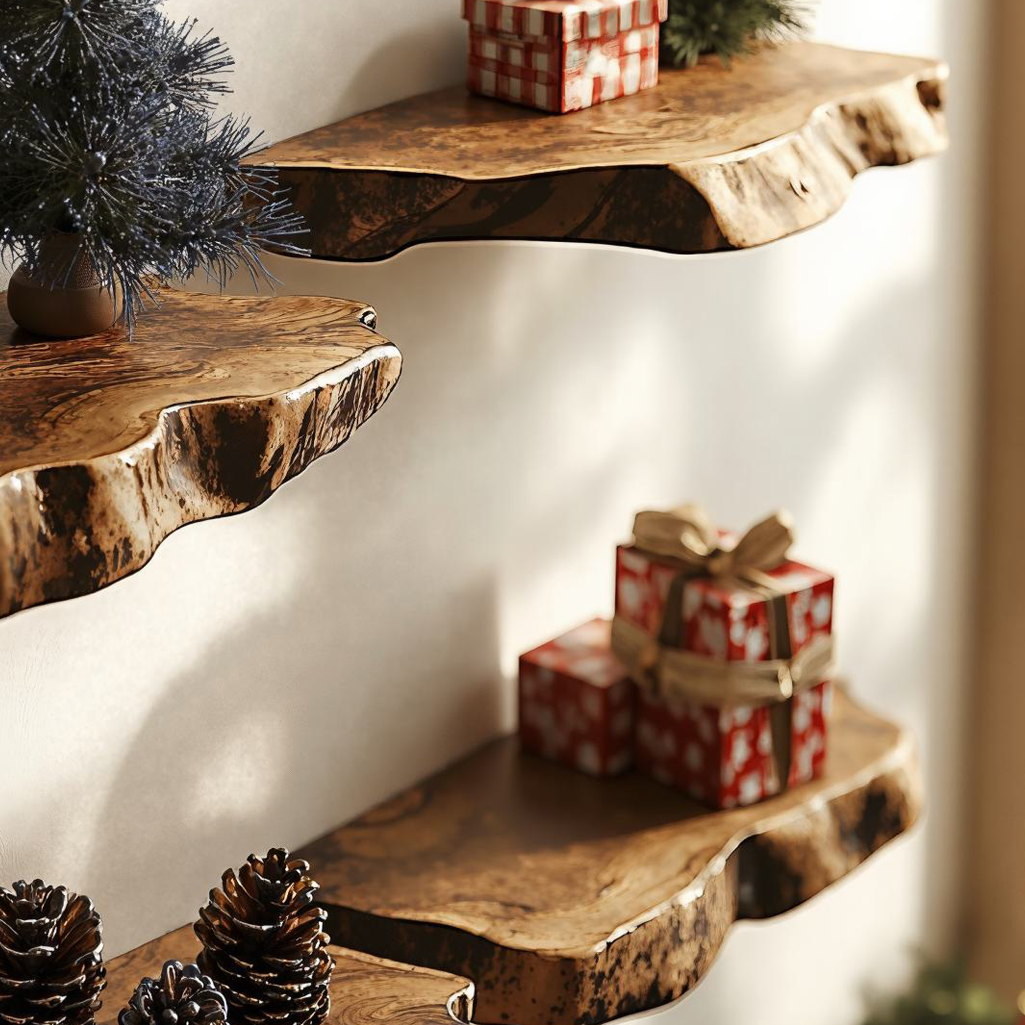 Handcrafted Xmas Wall Shelves Floating Shelves SILDTFL075