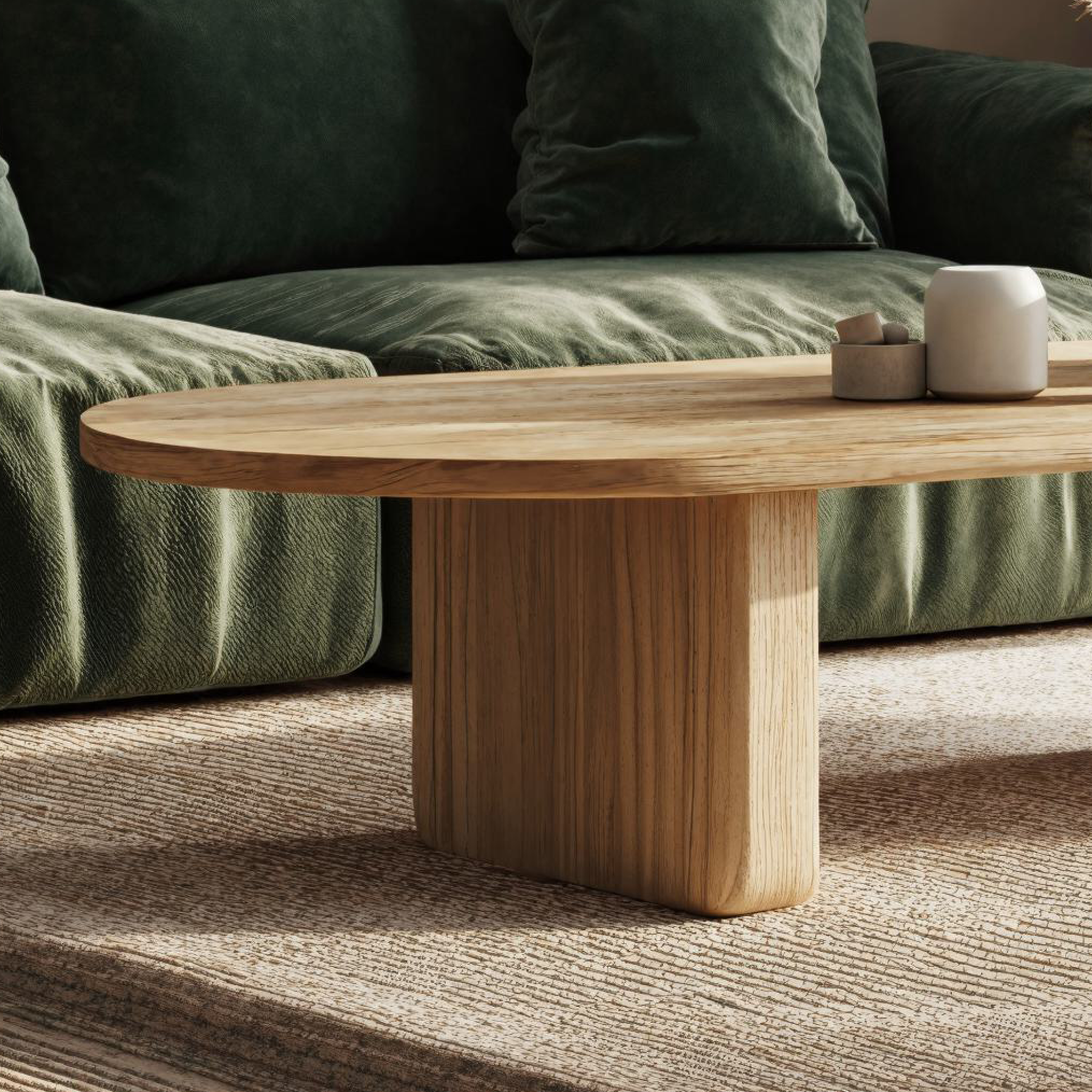 Oak Coffee Table Hancrafted Decor SILDTCF043