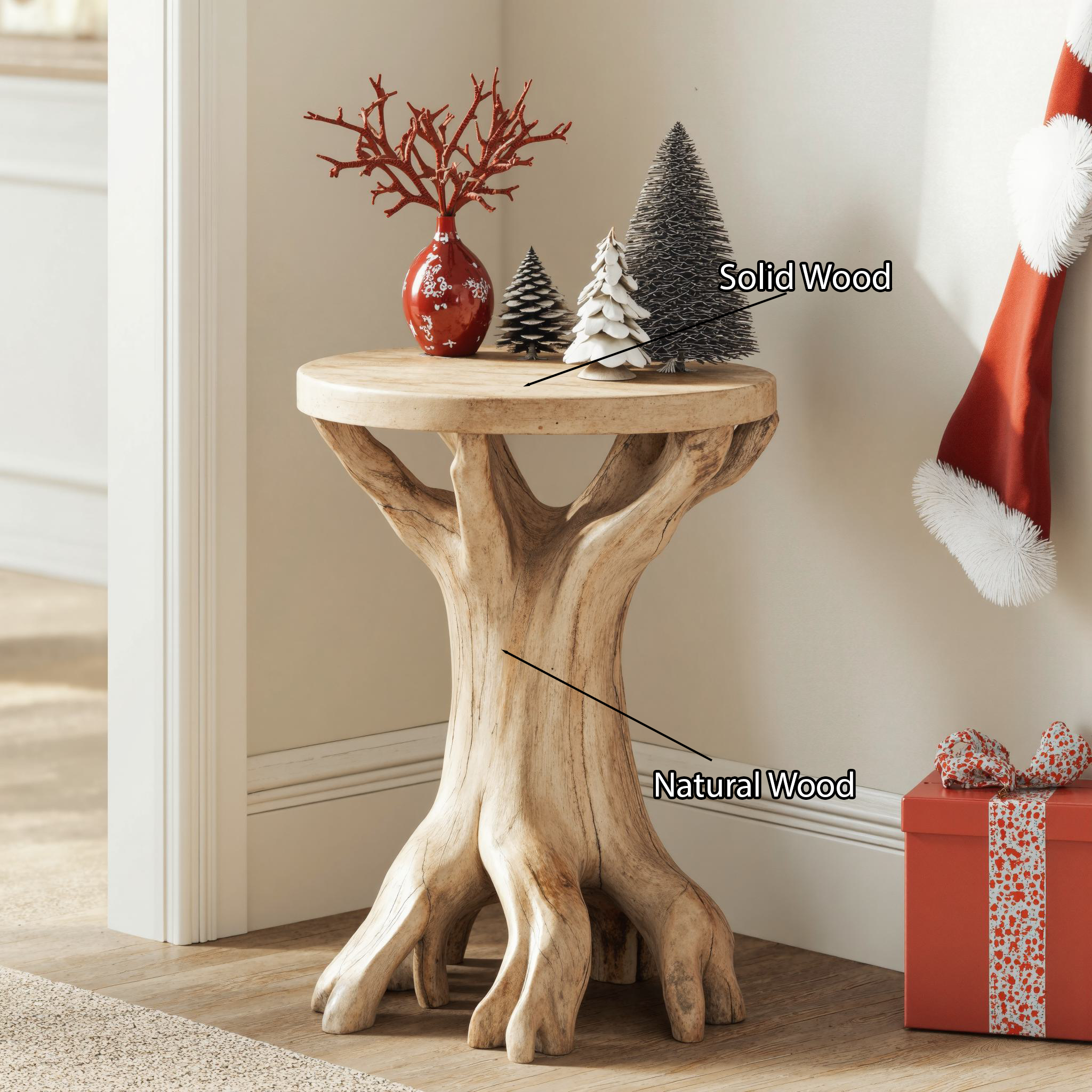 Live Edge Christmas End Table Farmhouse End Table Decor SILDTENC026