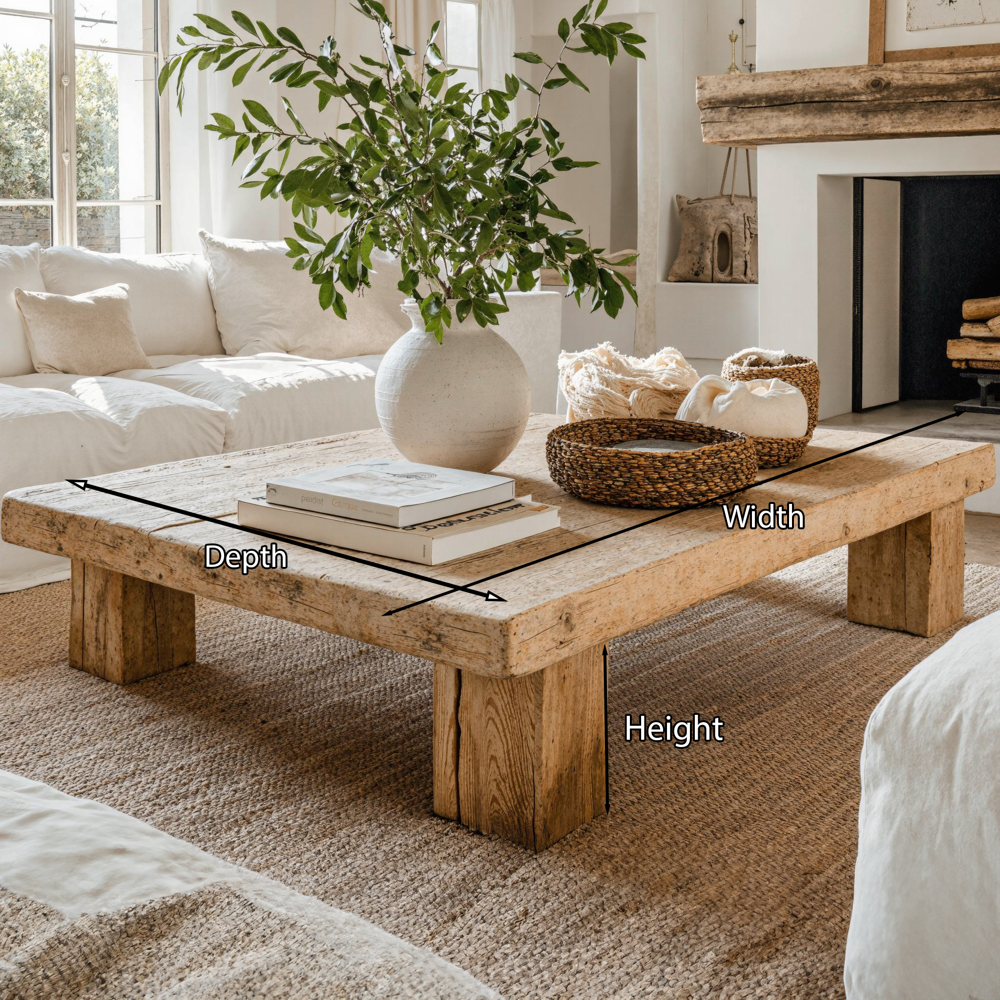 Unique Rustic Oak Coffee Table SILDTCF039