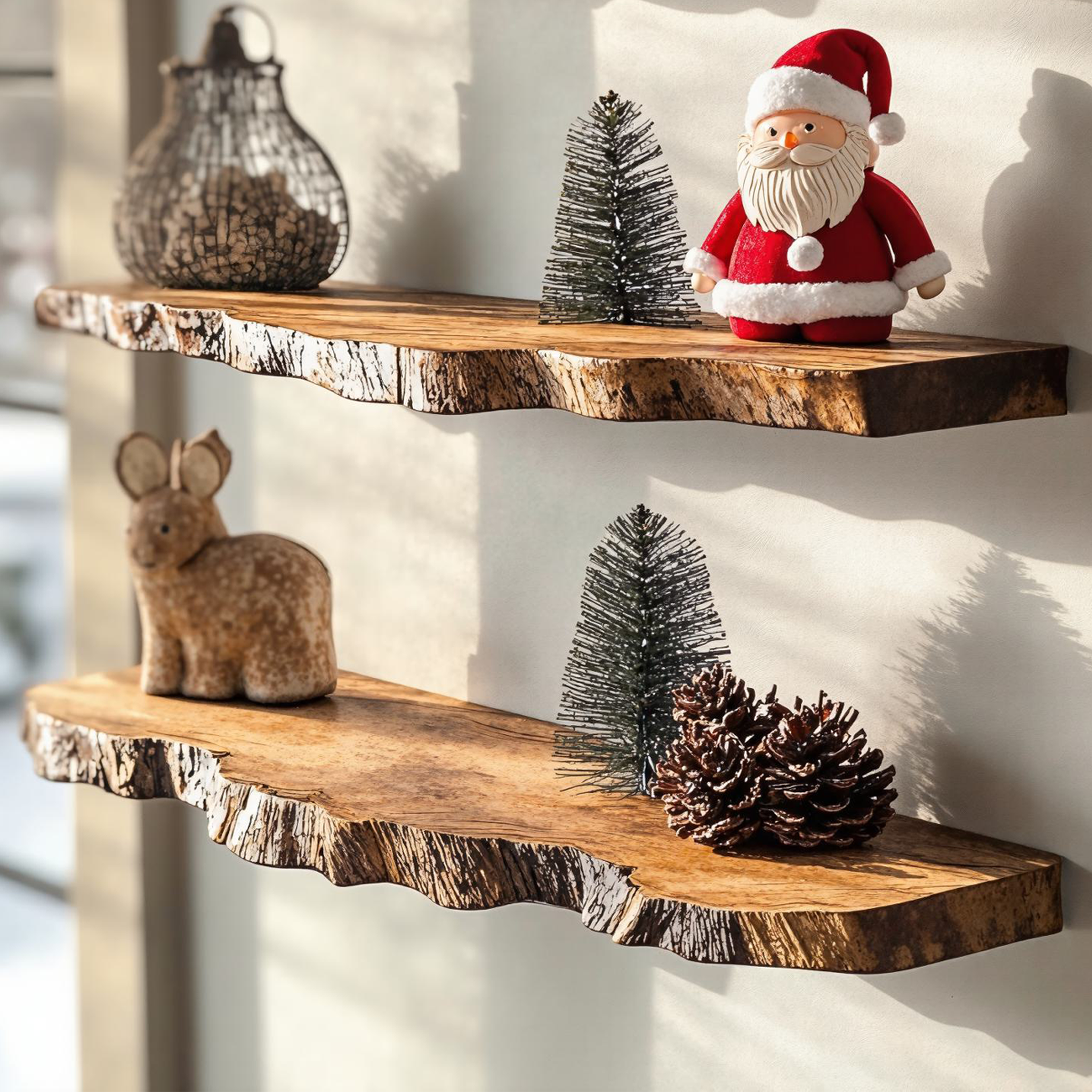 Live Edge Shelves Floating Shelves Christmas Decor SILDTFL077