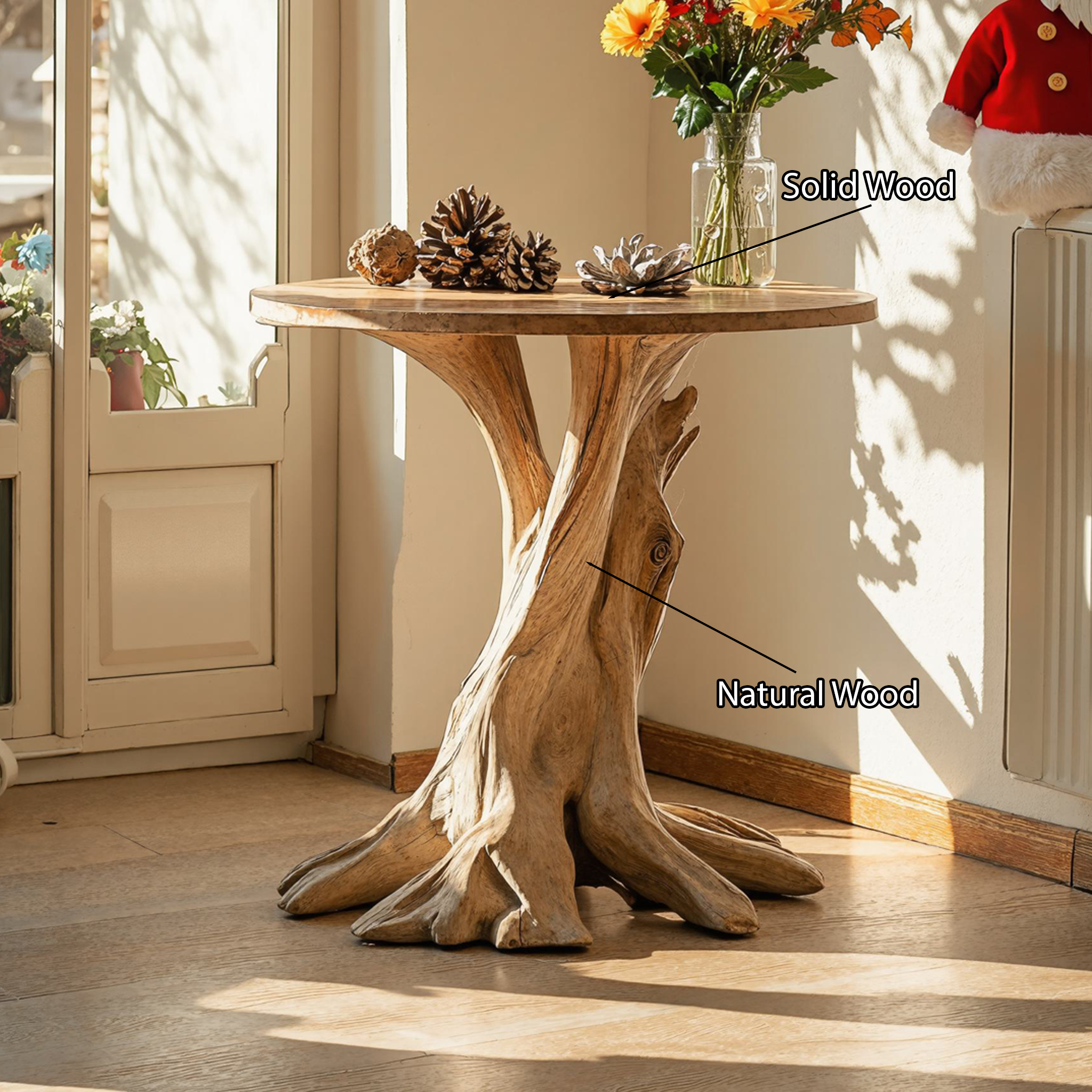 Handcrafted Wood Christmas End Table Farmhouse End Table SILDTENC040