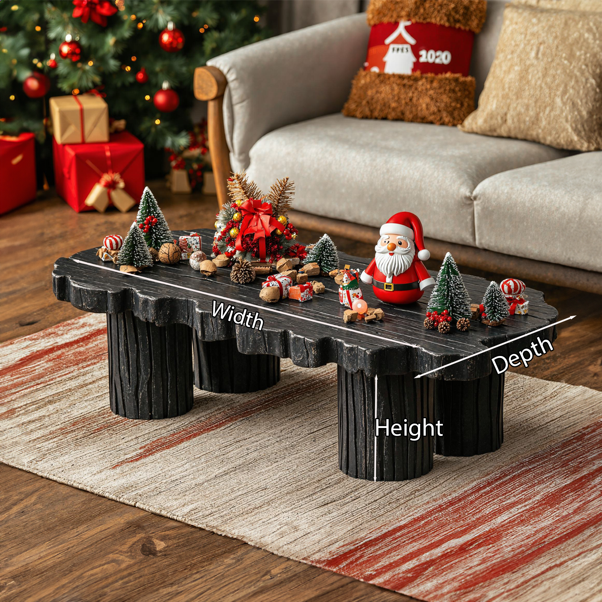 Modern Oak Coffee Table Xmas Decor SILDTCFC010