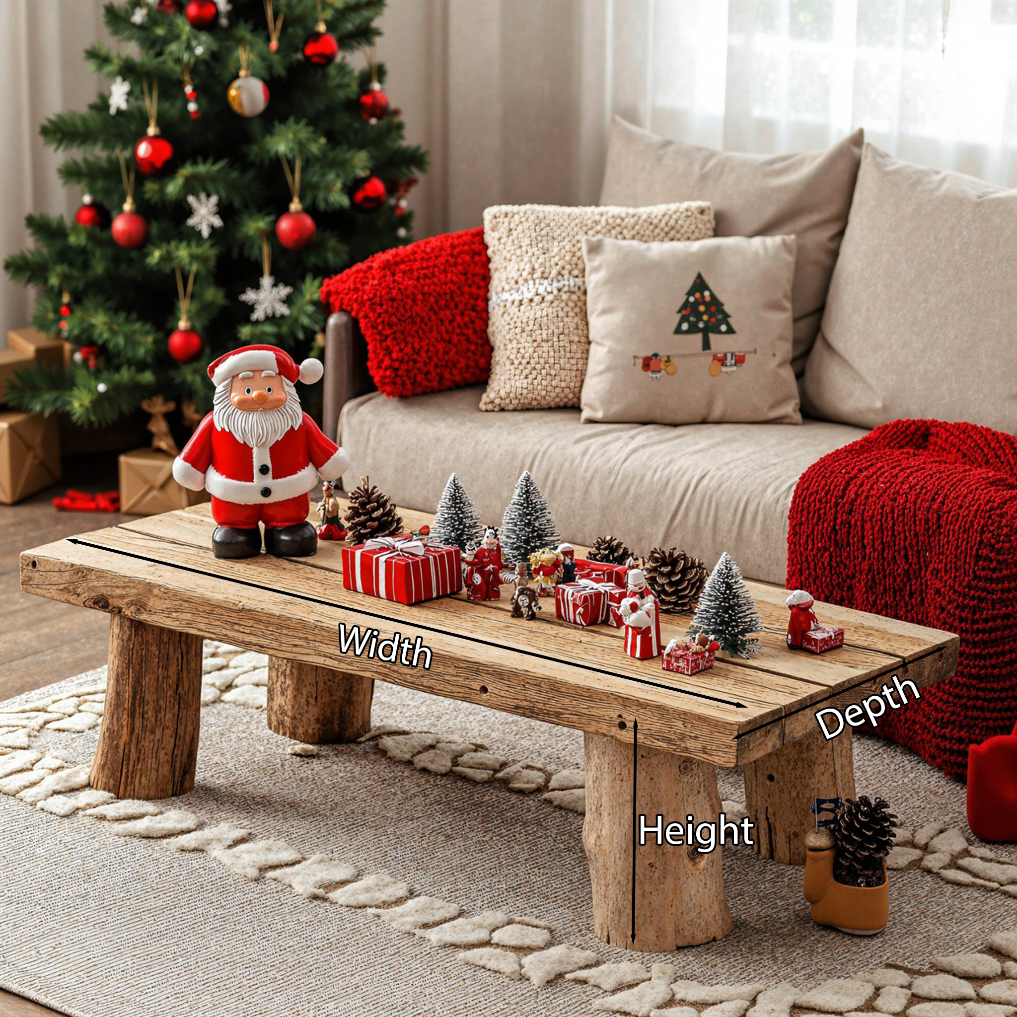 Xmas Coffee Table Reclaimed Wood SILDTCF019