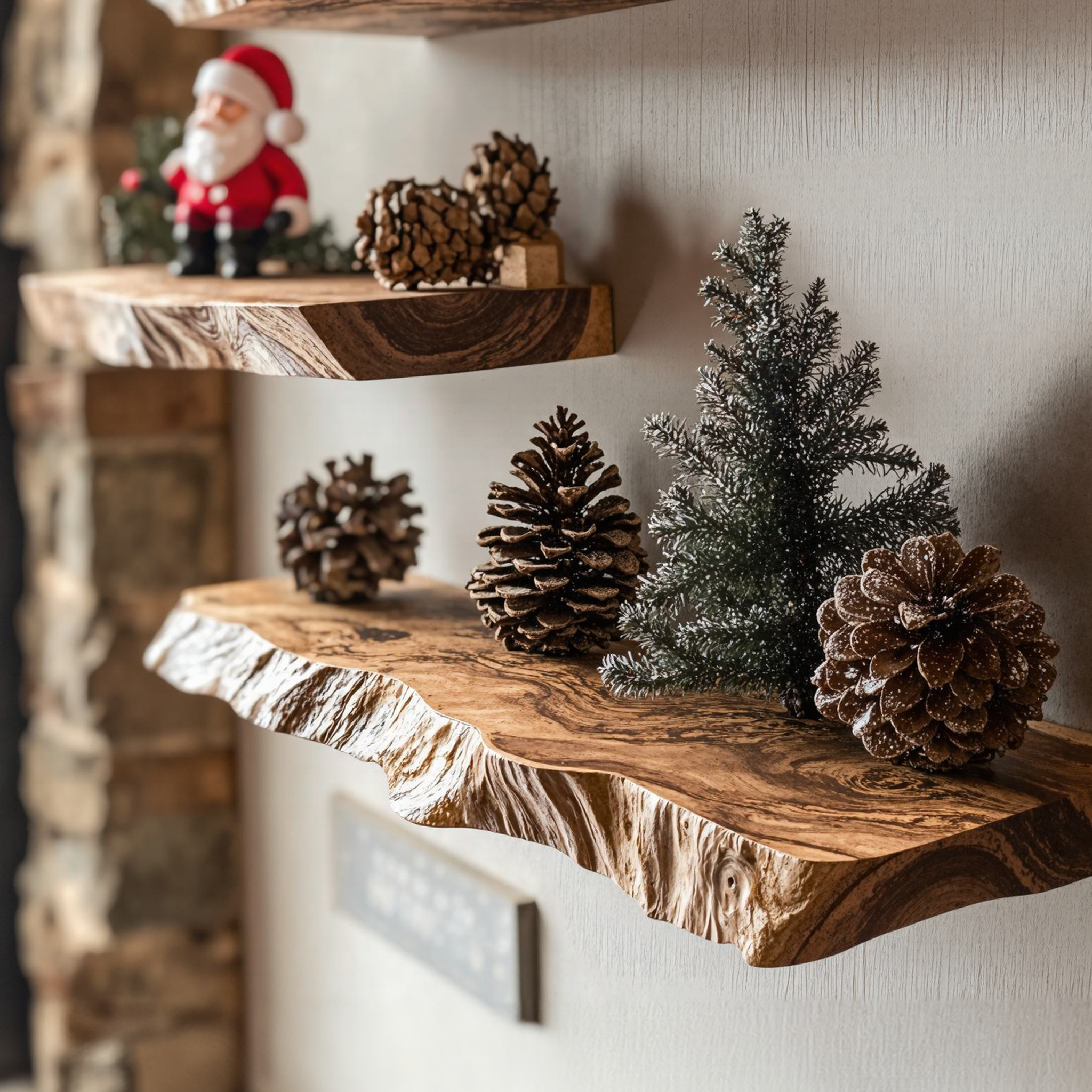 Floating Wooden Xmas Floating Shelves Wall Shelf SILDTFL081