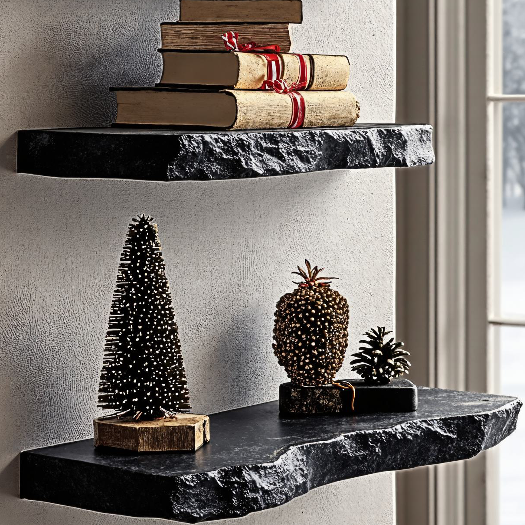 Floating Shelves Live Edge Shelves Christmas Decor SILDTFL085