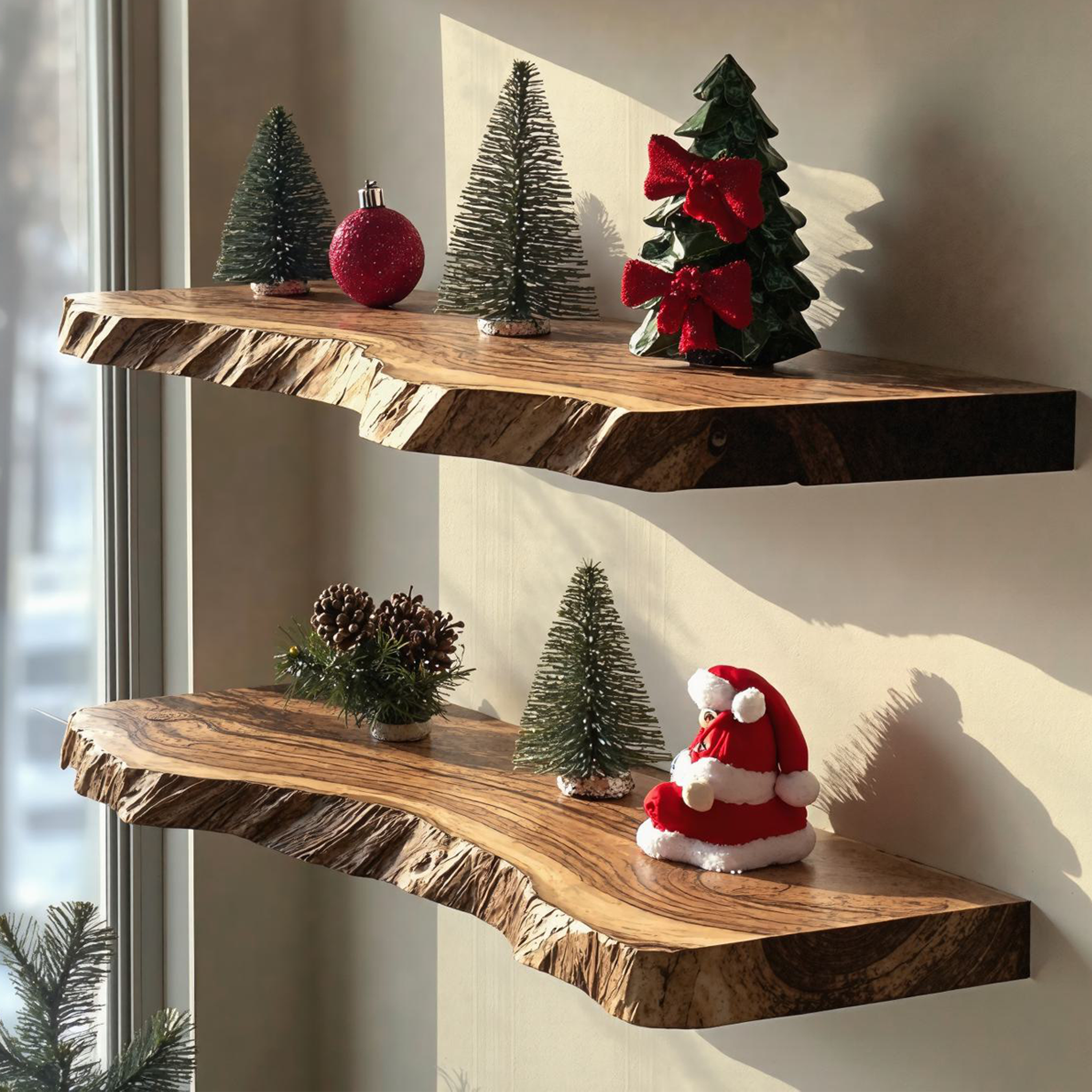 Floating Xmas Floating Shelves Wooden Shelf SILDTFL082