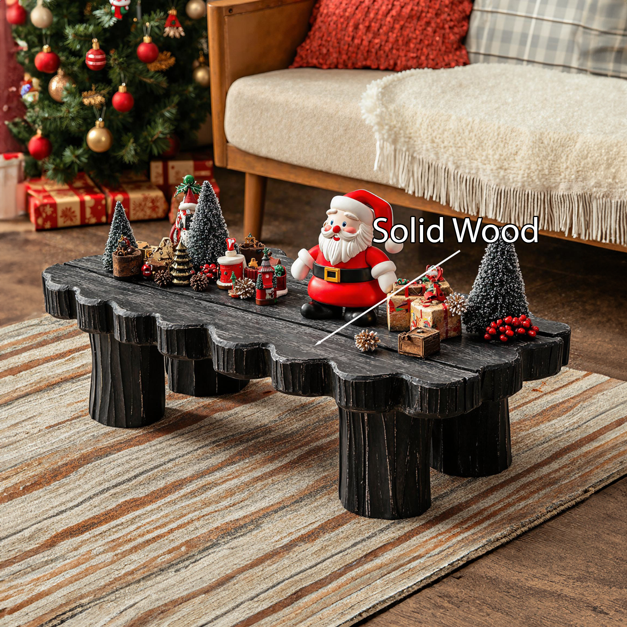 Rustic Coffee Table Handcrafted Xmas Decor SILDTCFC009