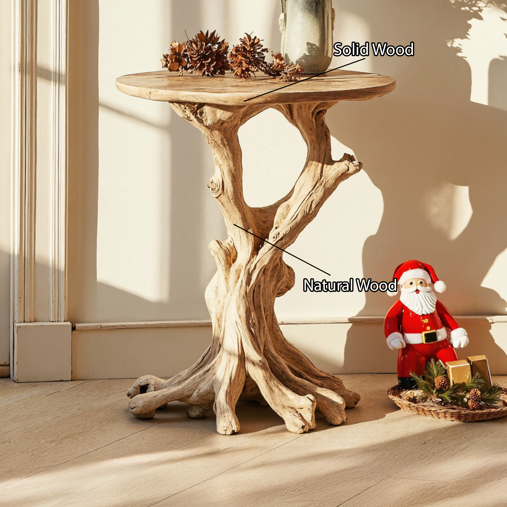 Handcrafted Wood End Table Christmas Decor SILDTENC039