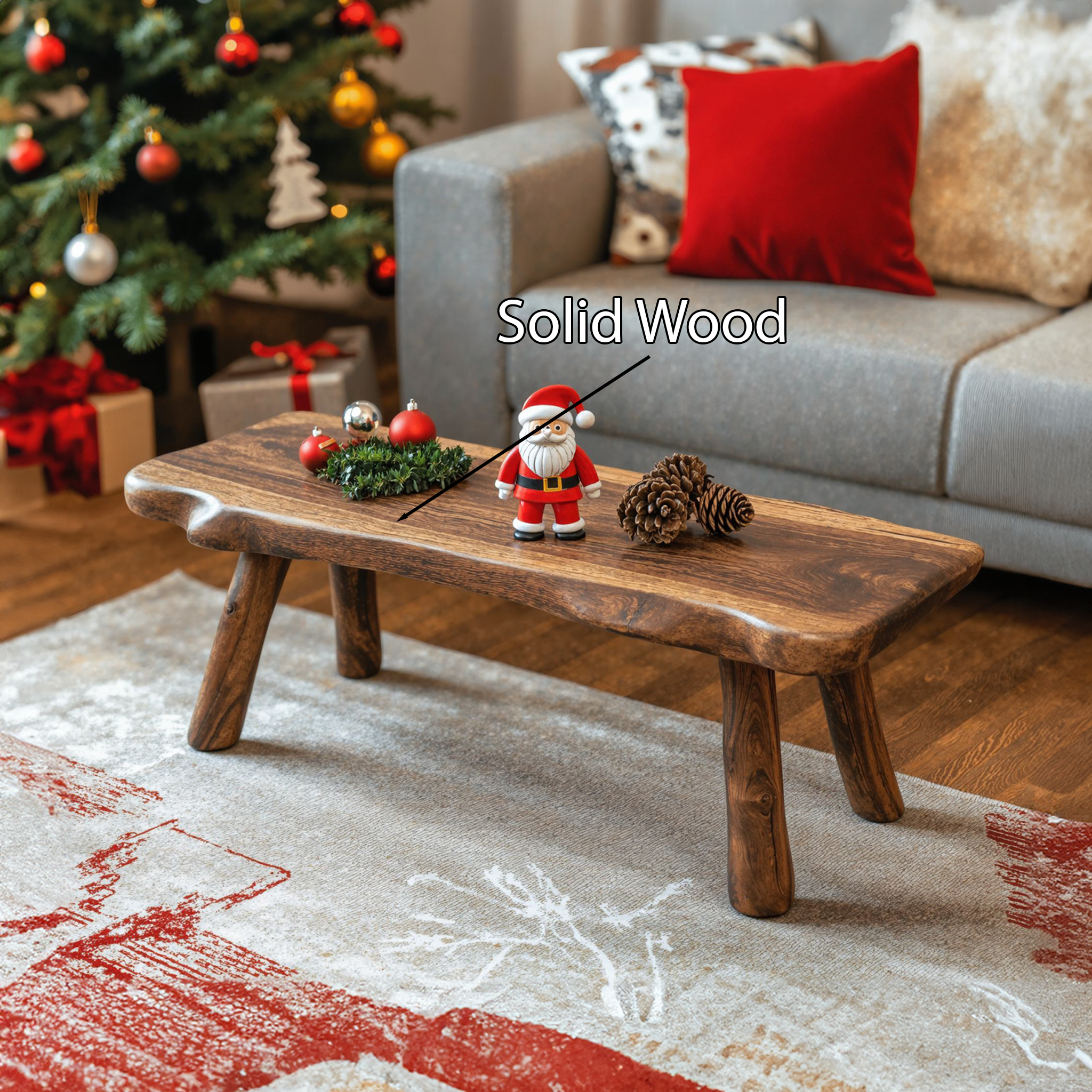 Live Edge Christmas Coffee Table Decoration SILDTCF012