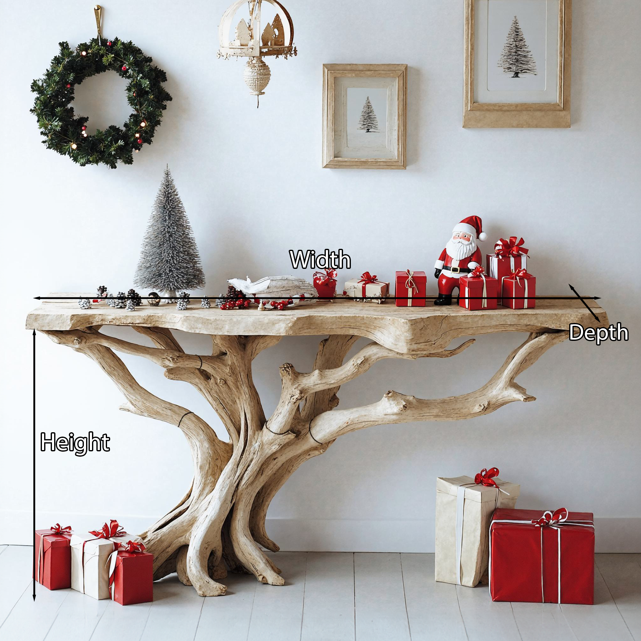 Living Edge Console Table Christmas Decor SILDTCSC017