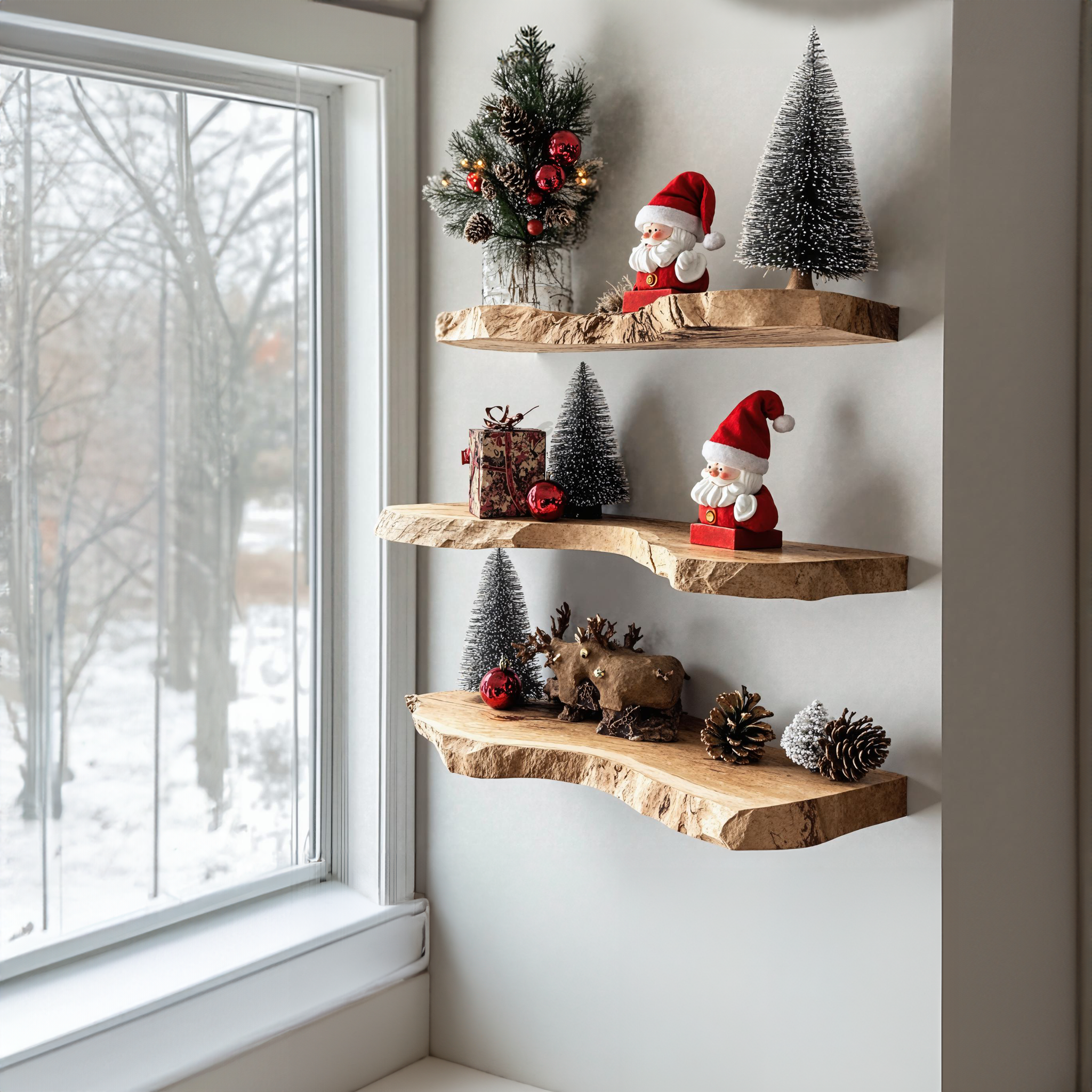 Live Edge Shelves Wall Shelves Christmas Decor SILDTFL065