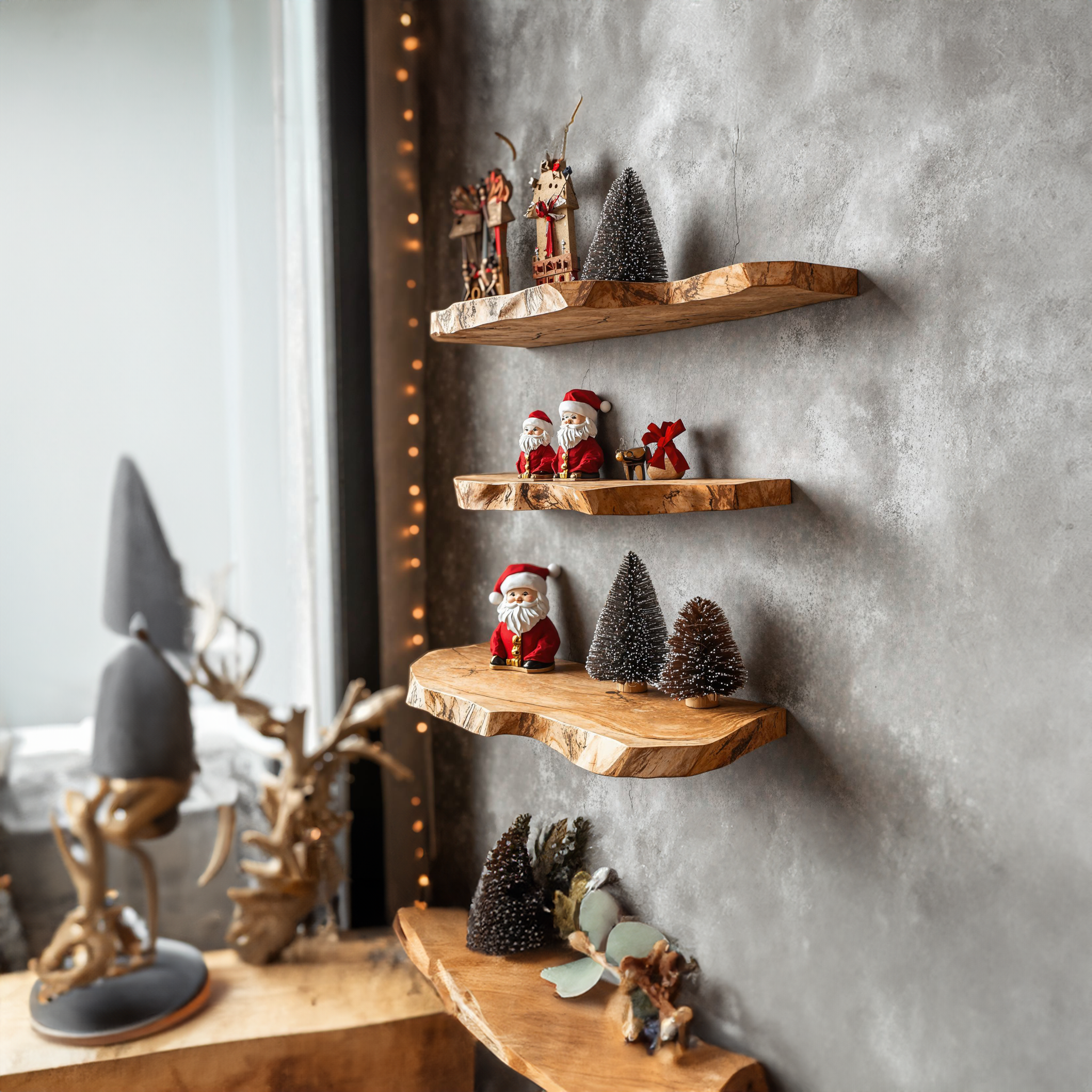 Floating Shelf Wooden Shelves Christmas Decor SILDTFL070