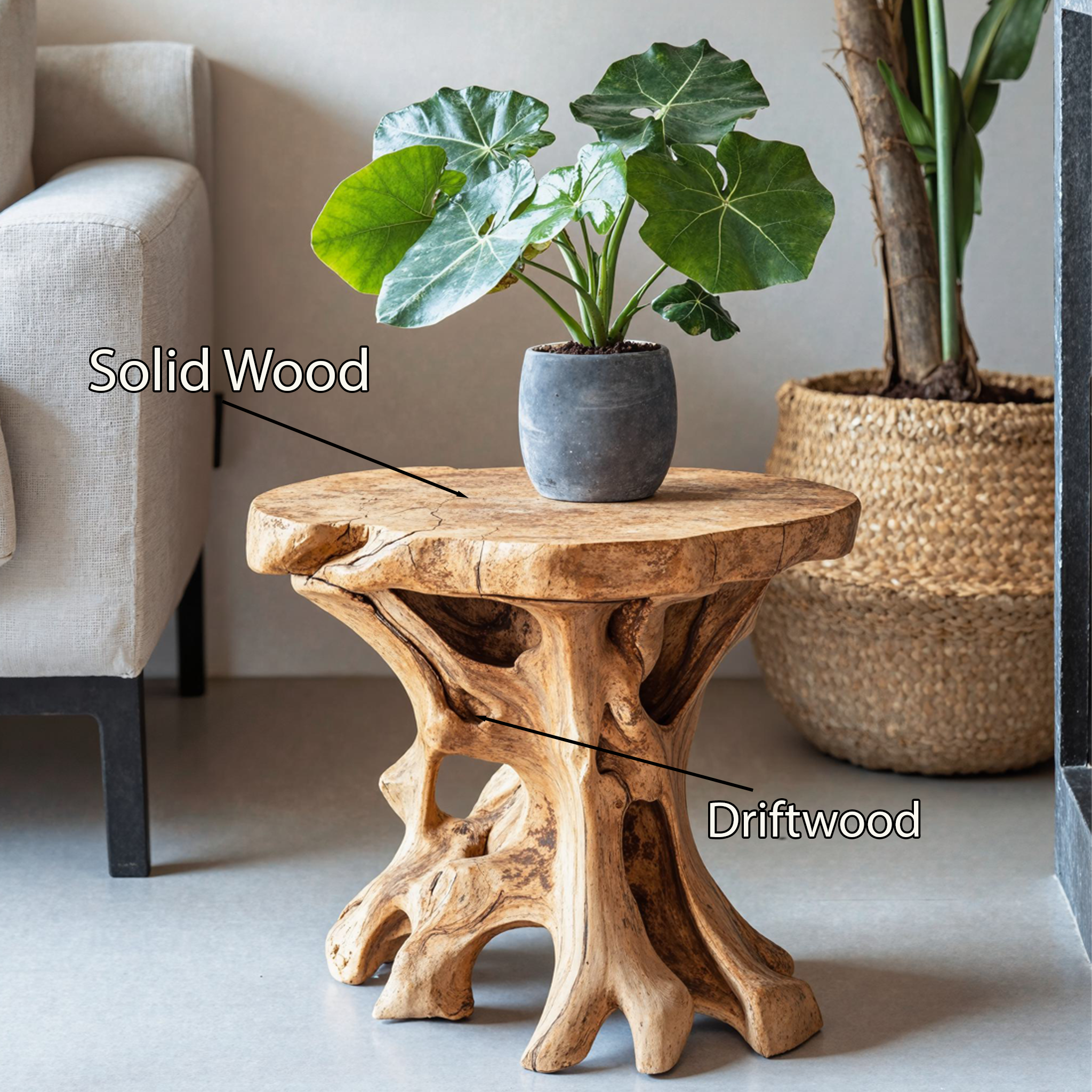 Living Edge End Table Reclaimed Wood Table SILDTEN020