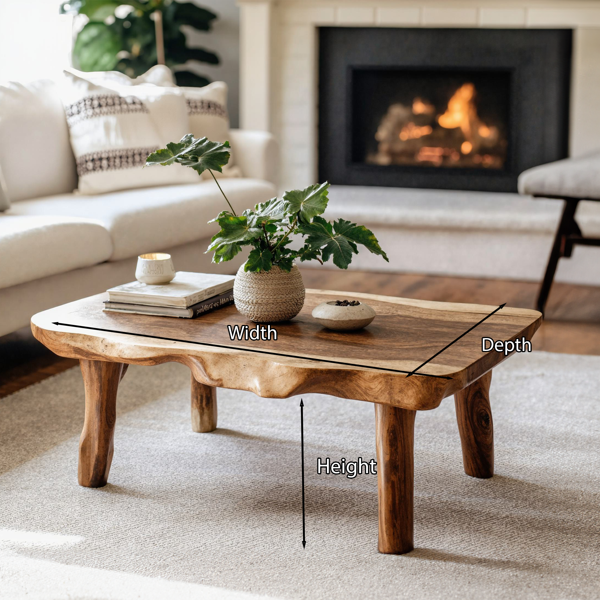 Live Edge Farmhouse Wood Coffee Table SILDTCF035