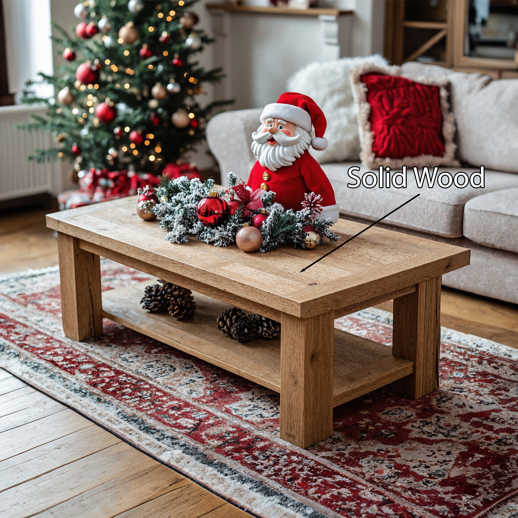 Handcrafted Coffee Table Xmas Decor SILDTCF014