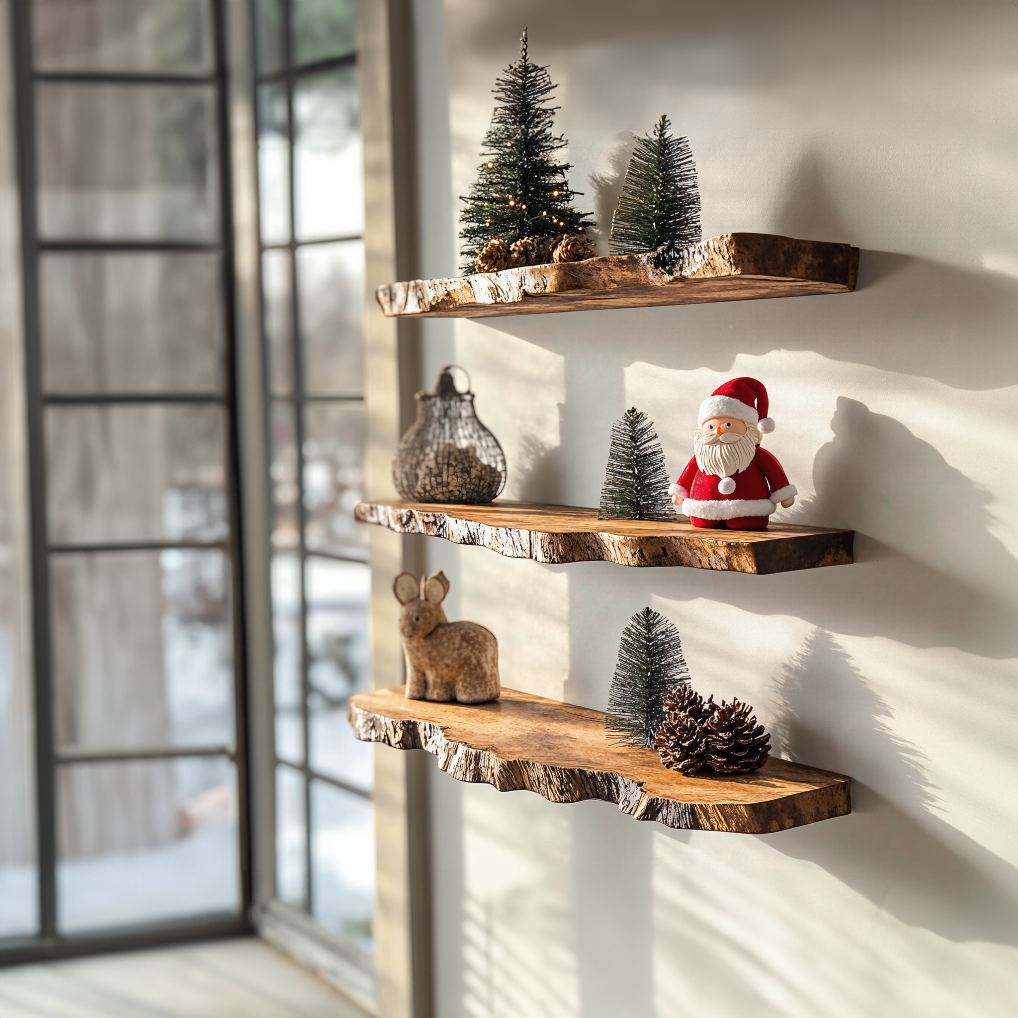 Live Edge Shelves Floating Shelves Christmas Decor SILDTFL077