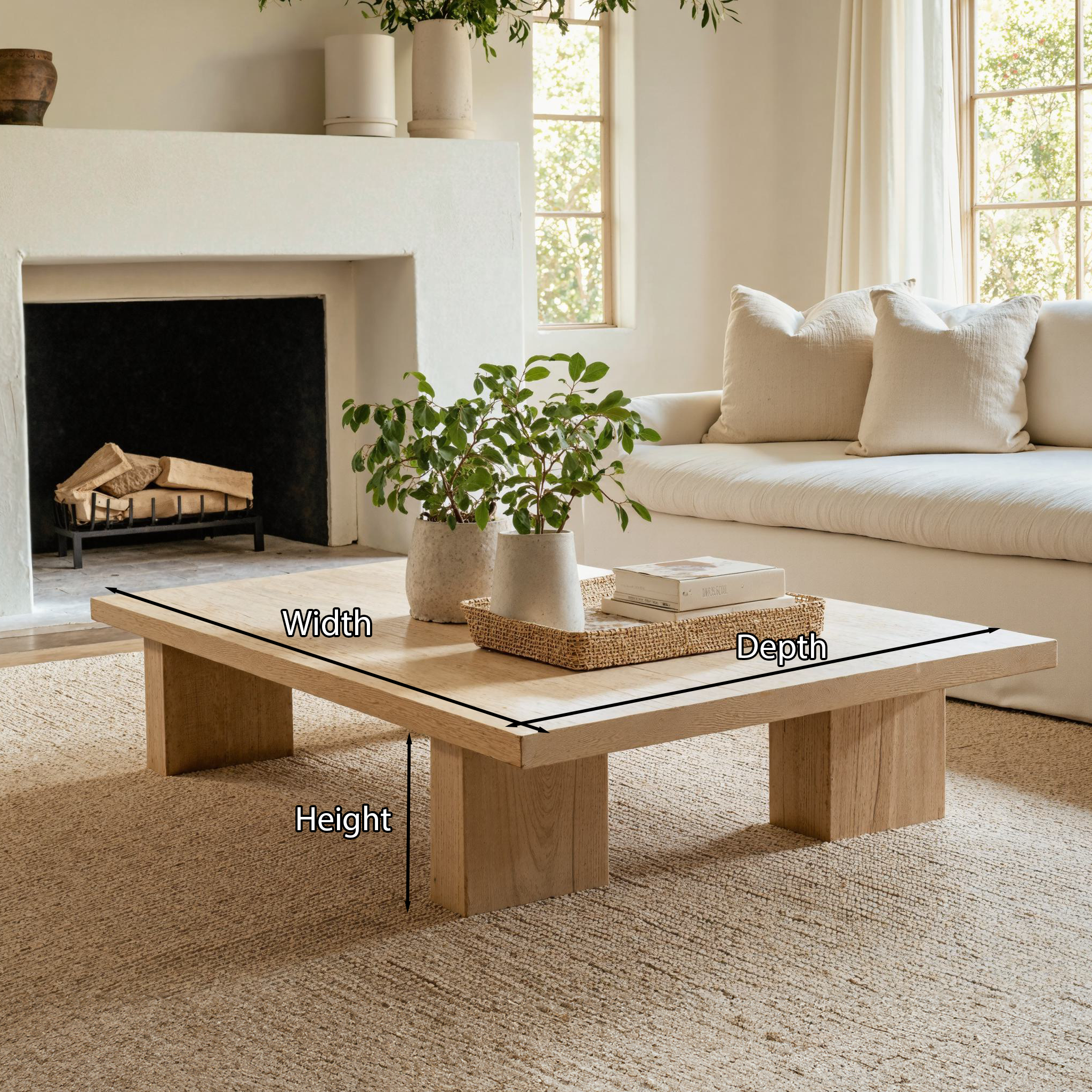 Handcrafted Oak Coffee Table SILDTCF032