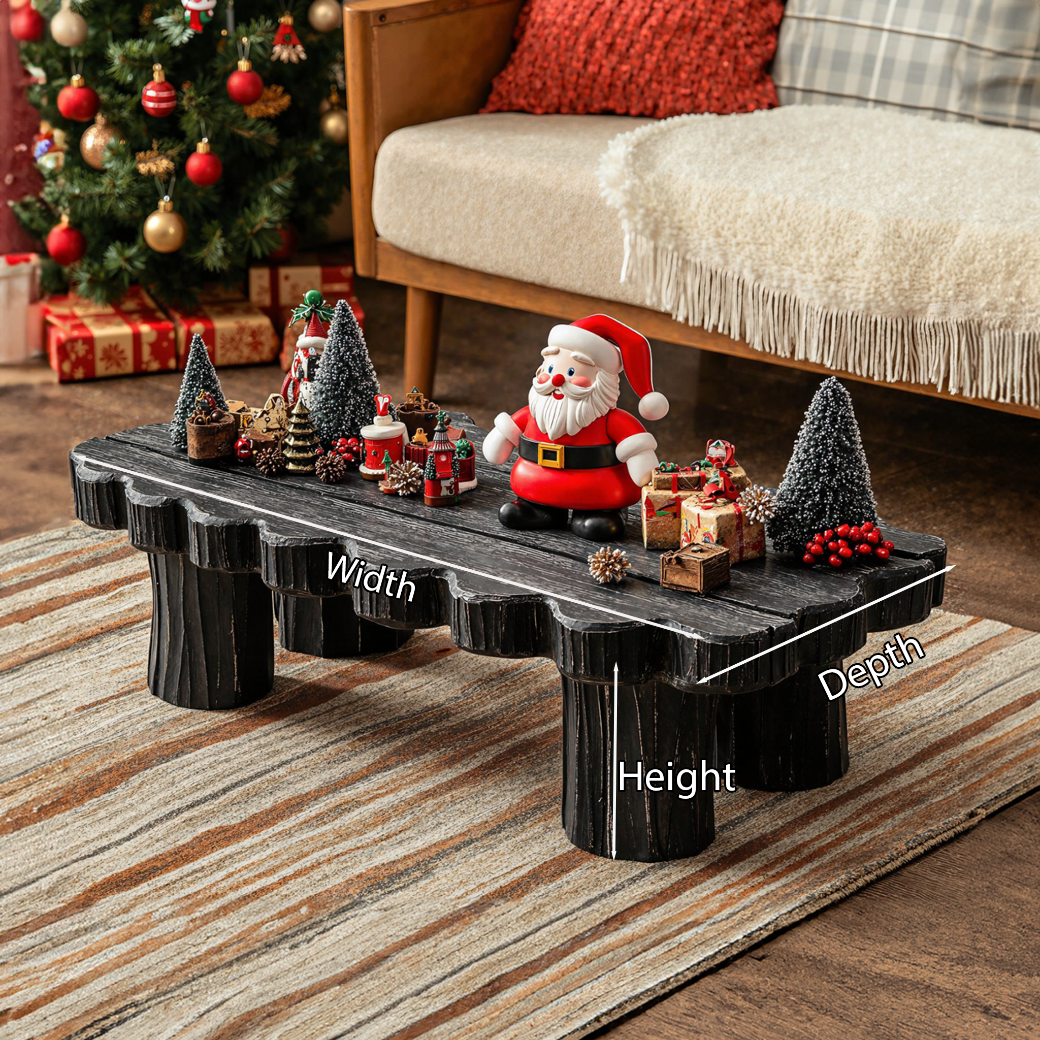 Rustic Coffee Table Handcrafted Xmas Decor SILDTCFC009