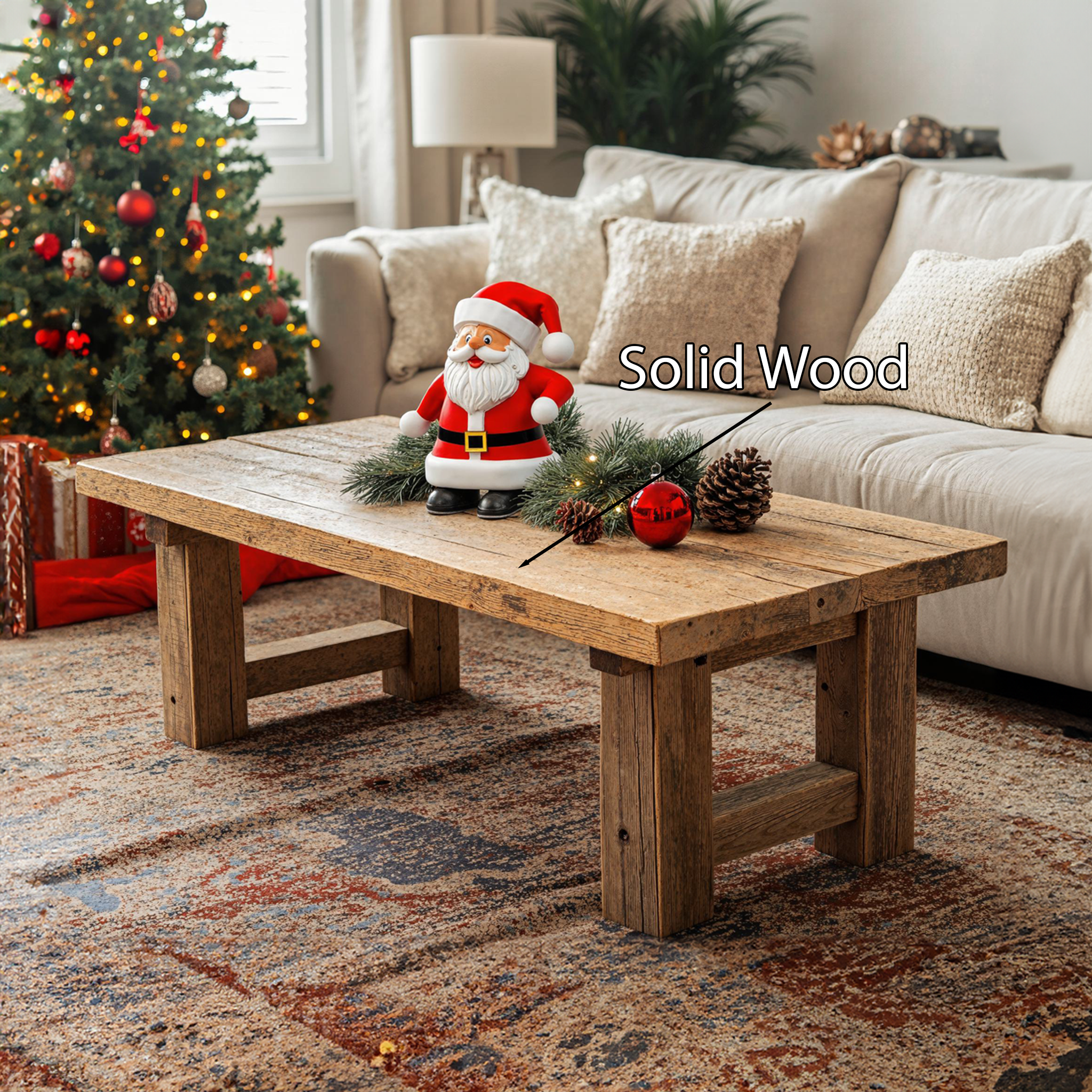 Living Edge Coffee Table Christmas Decor SILDTCFC003