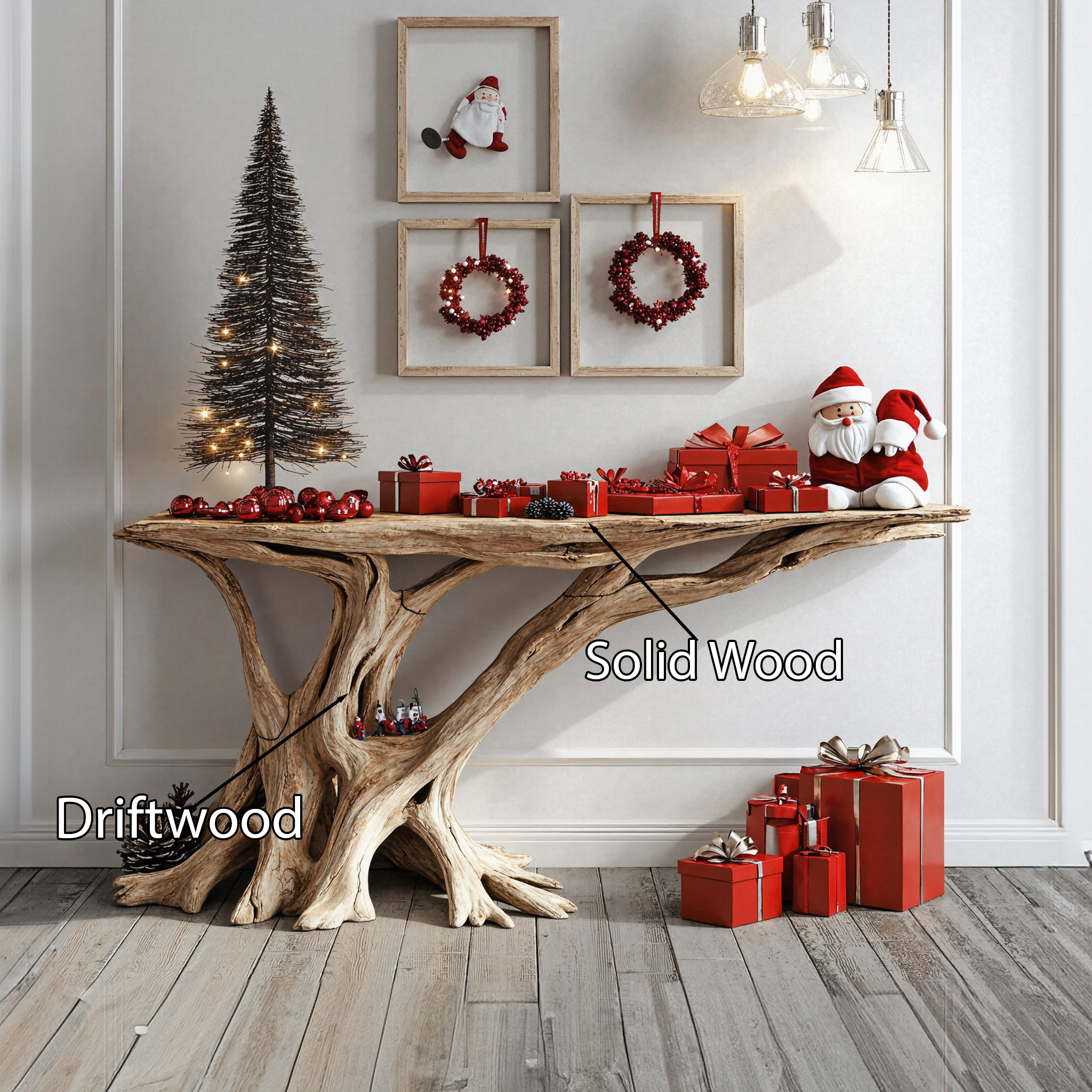 Rustic Christmas Console Table Modern SILDTCSC003