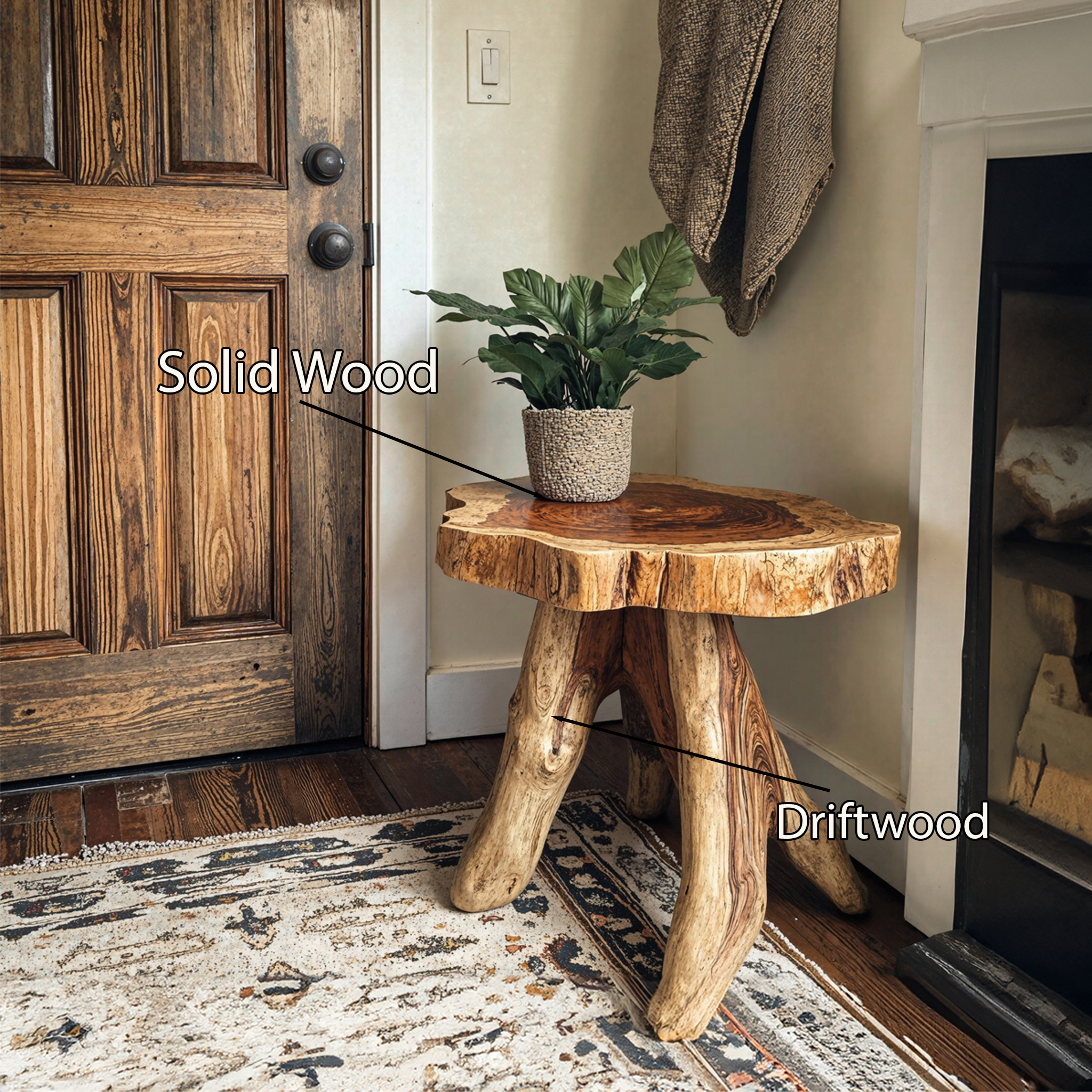 Handcrafted Rustic End Table Reclaimed Table SILDTEN017