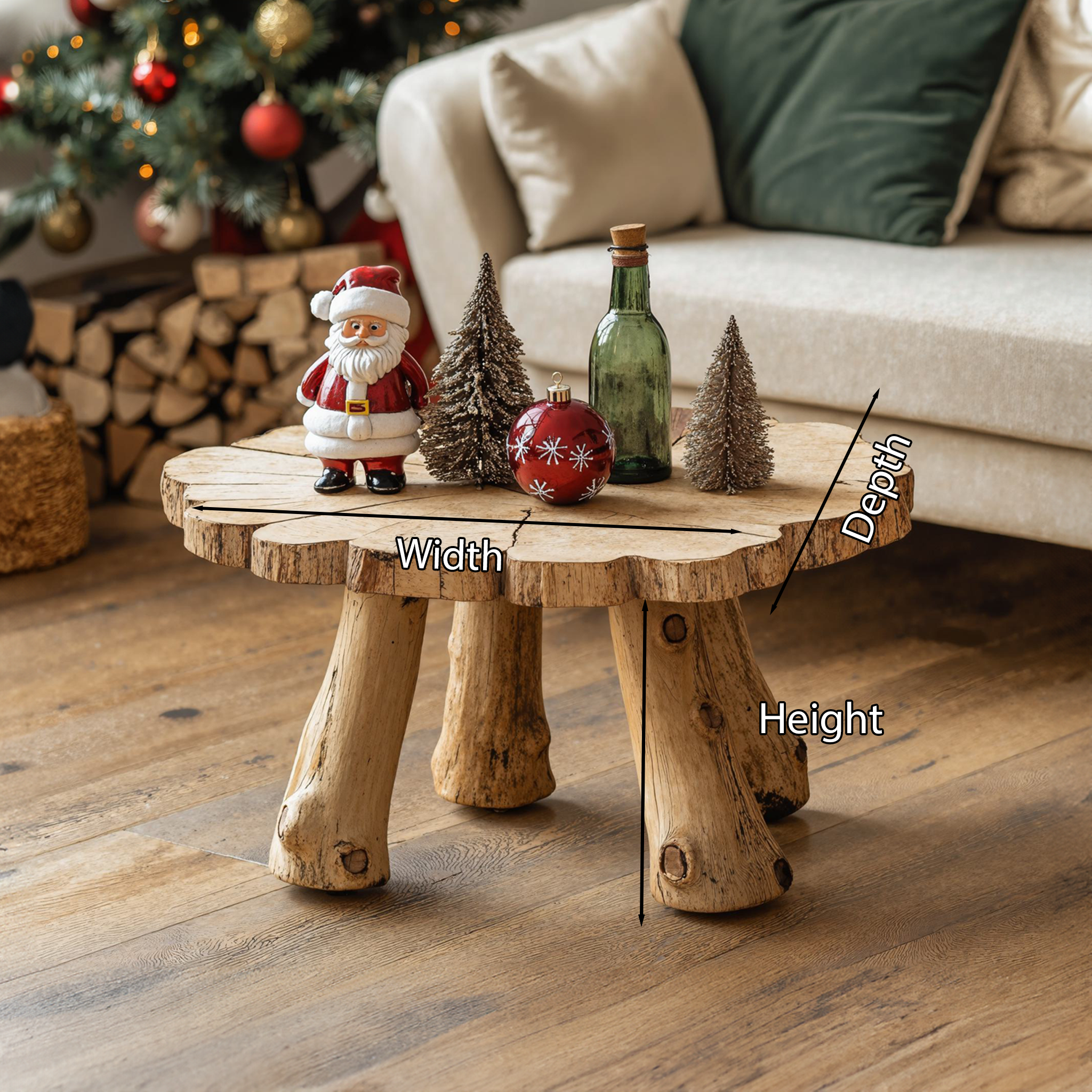 Handmade Wood Coffee Table Xmas Decor SILDTCFC023