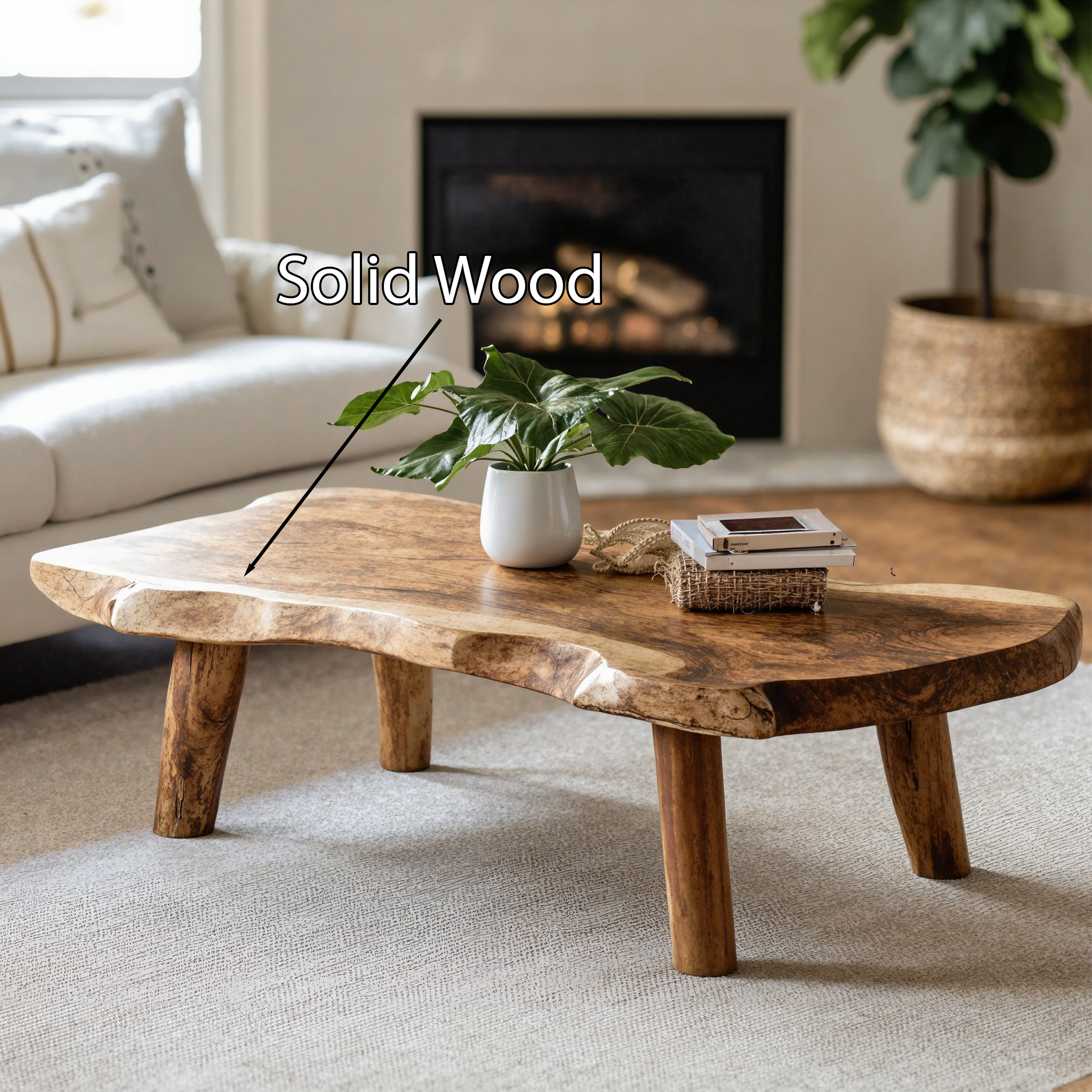 Rustic Wood Coffee Table SILDTCF036