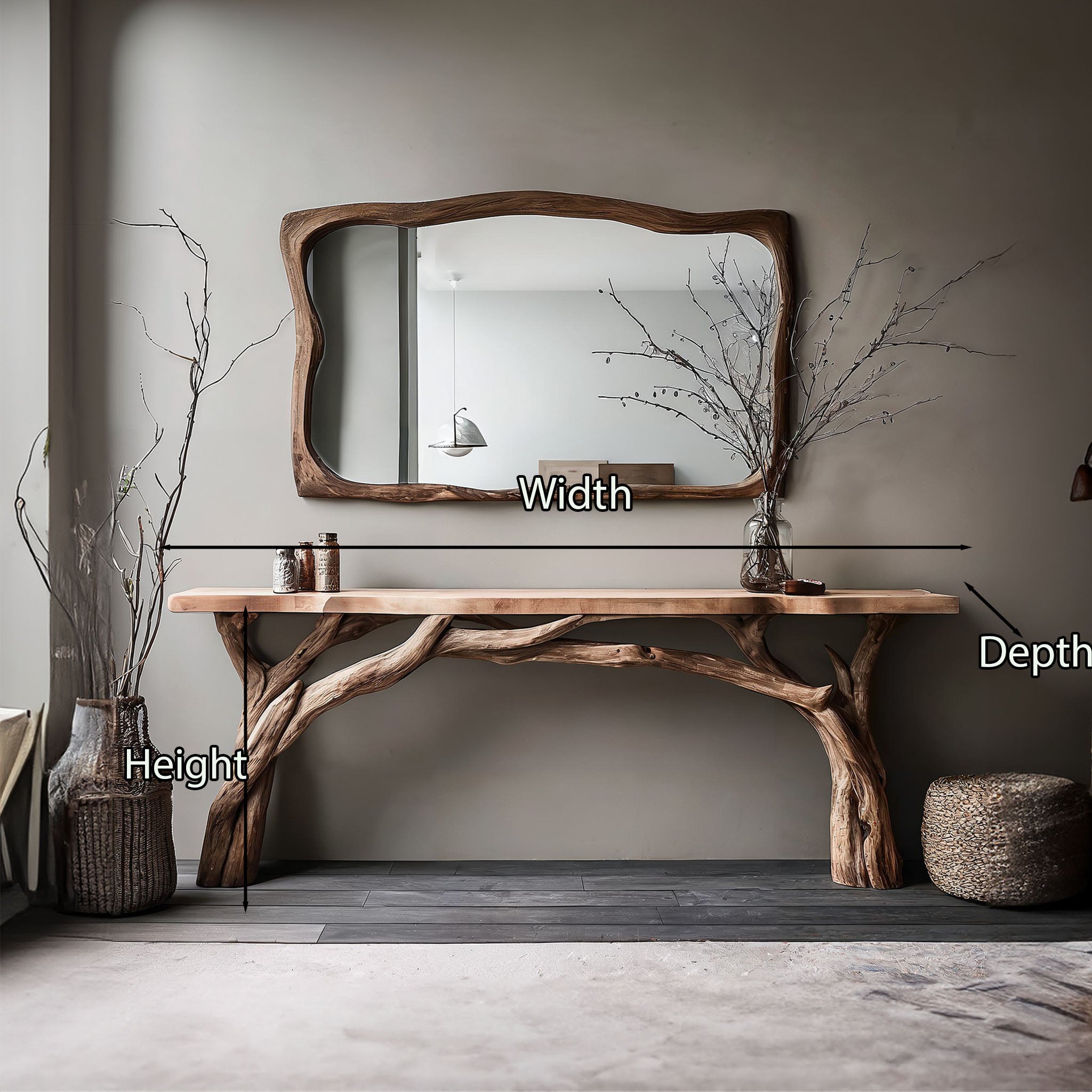 Decorative Wooden Floating Edge Console Table SILDTCS086