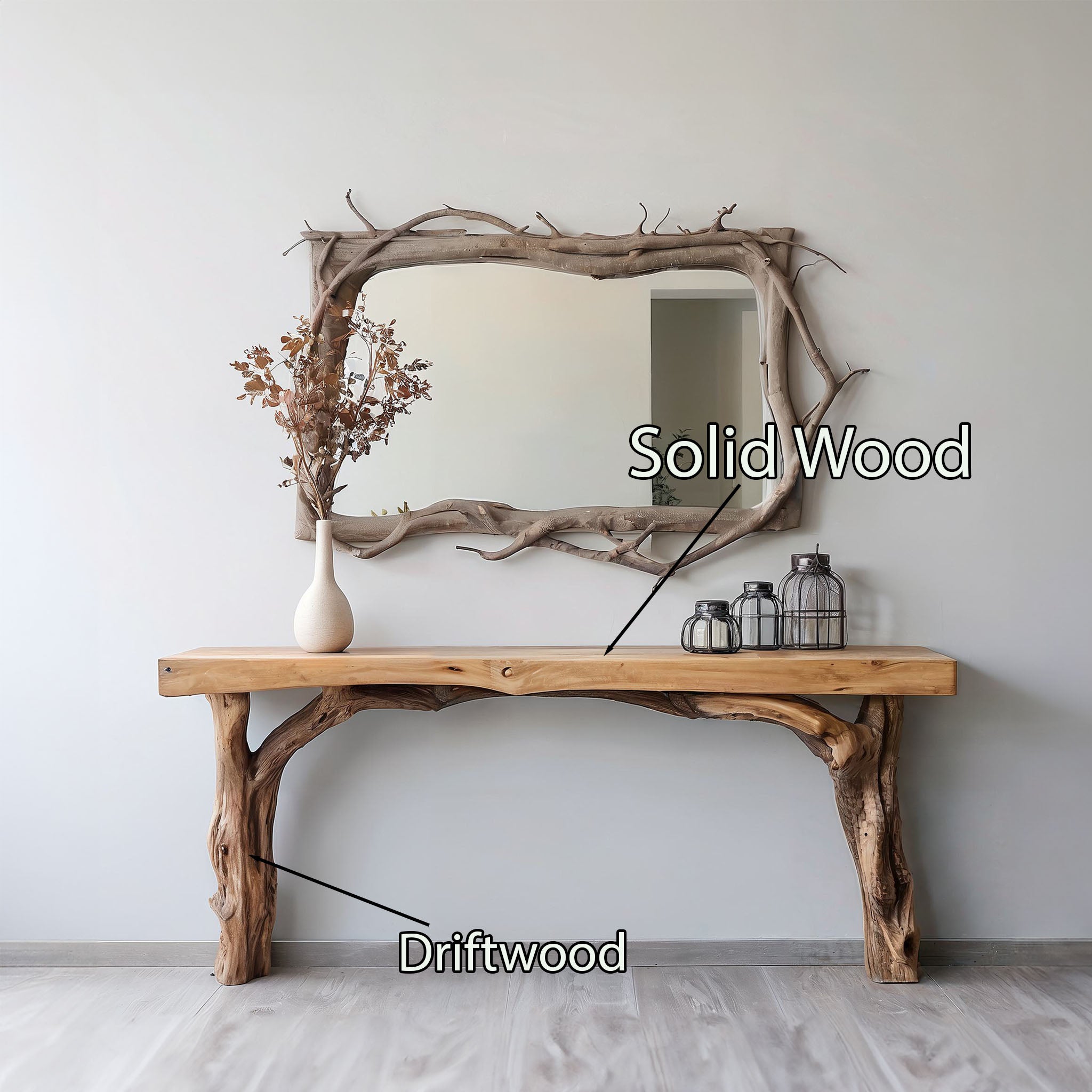 Floating Edge Entry Console Table Handcraft SILDTCS081