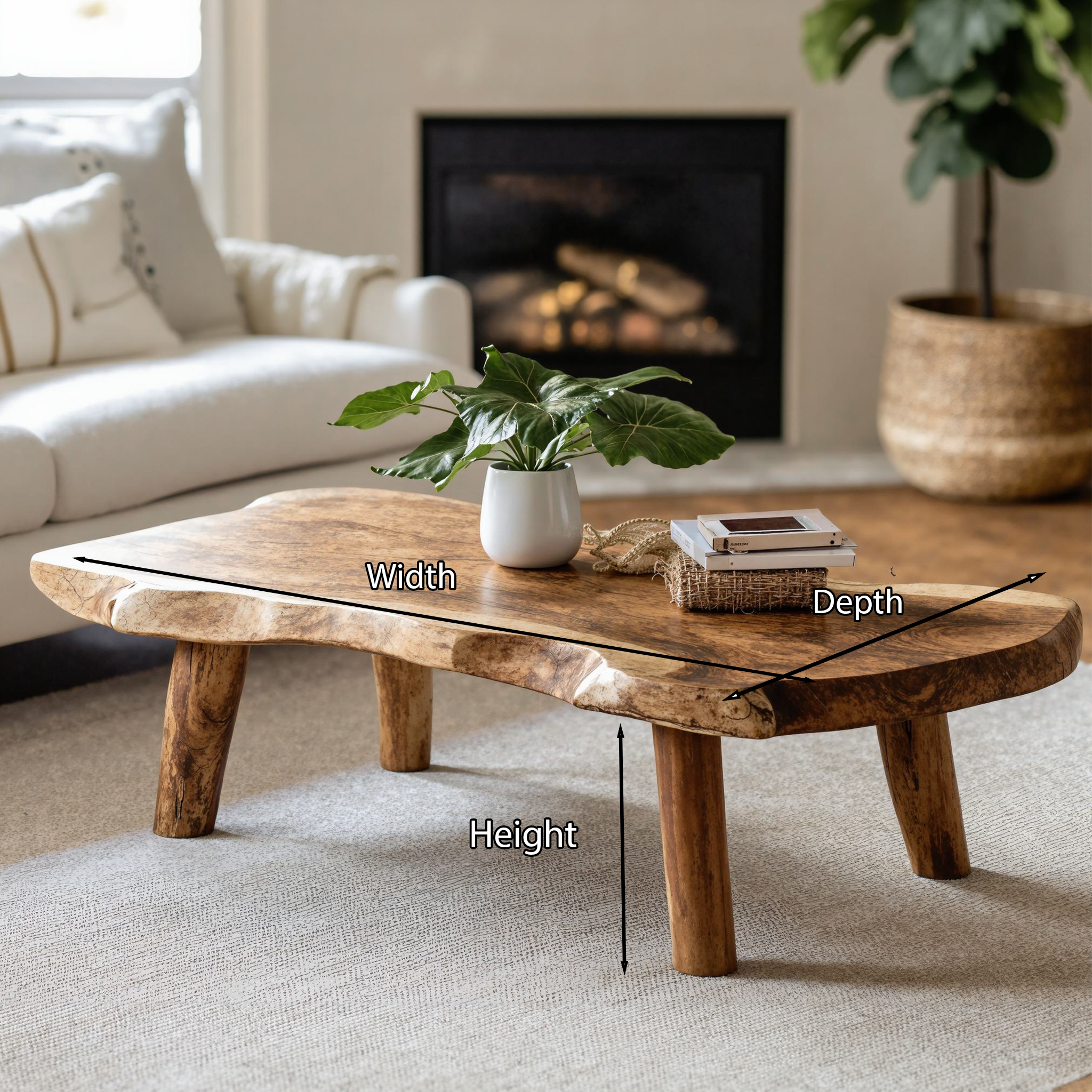 Rustic Wood Coffee Table SILDTCF036