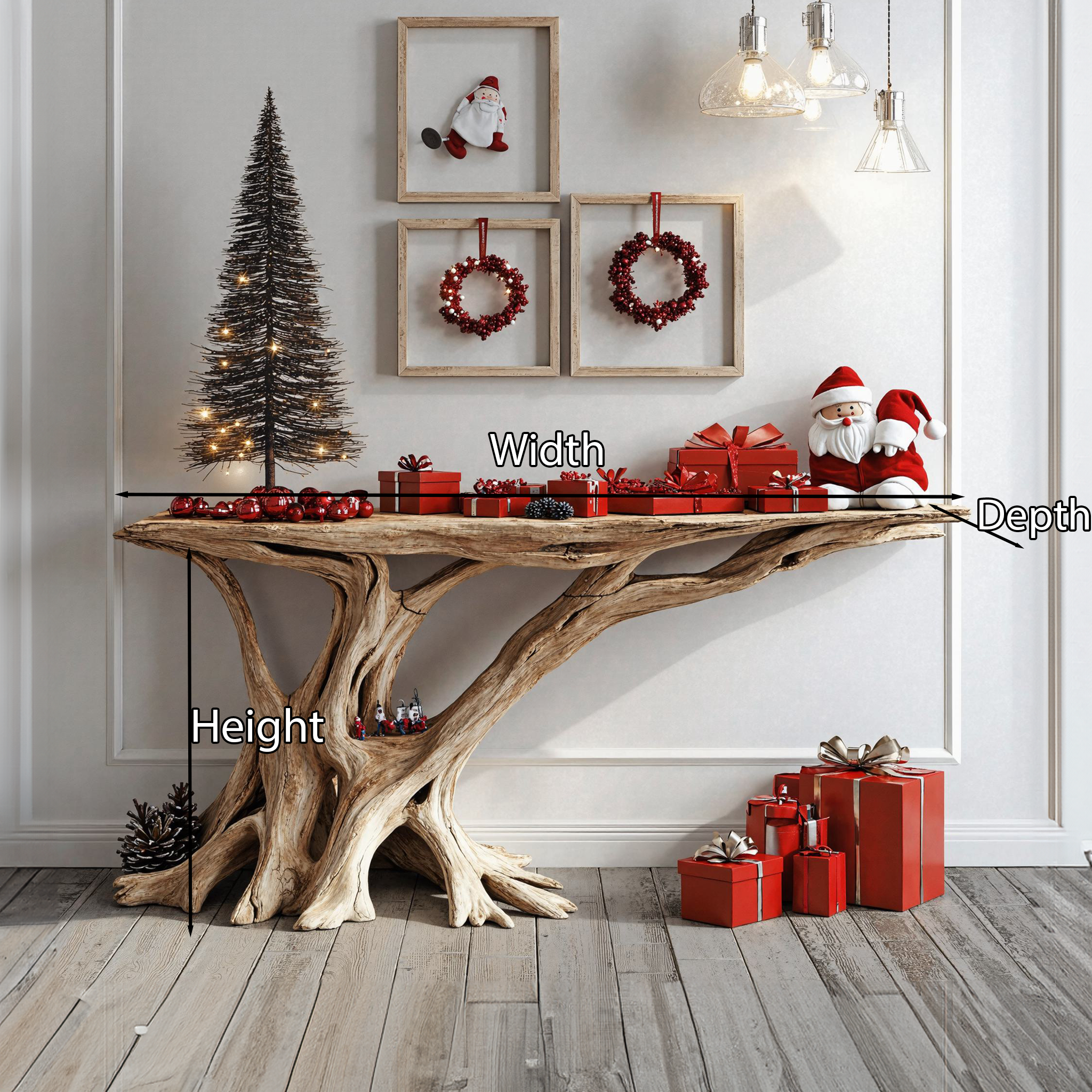 Rustic Christmas Console Table Modern SILDTCSC003