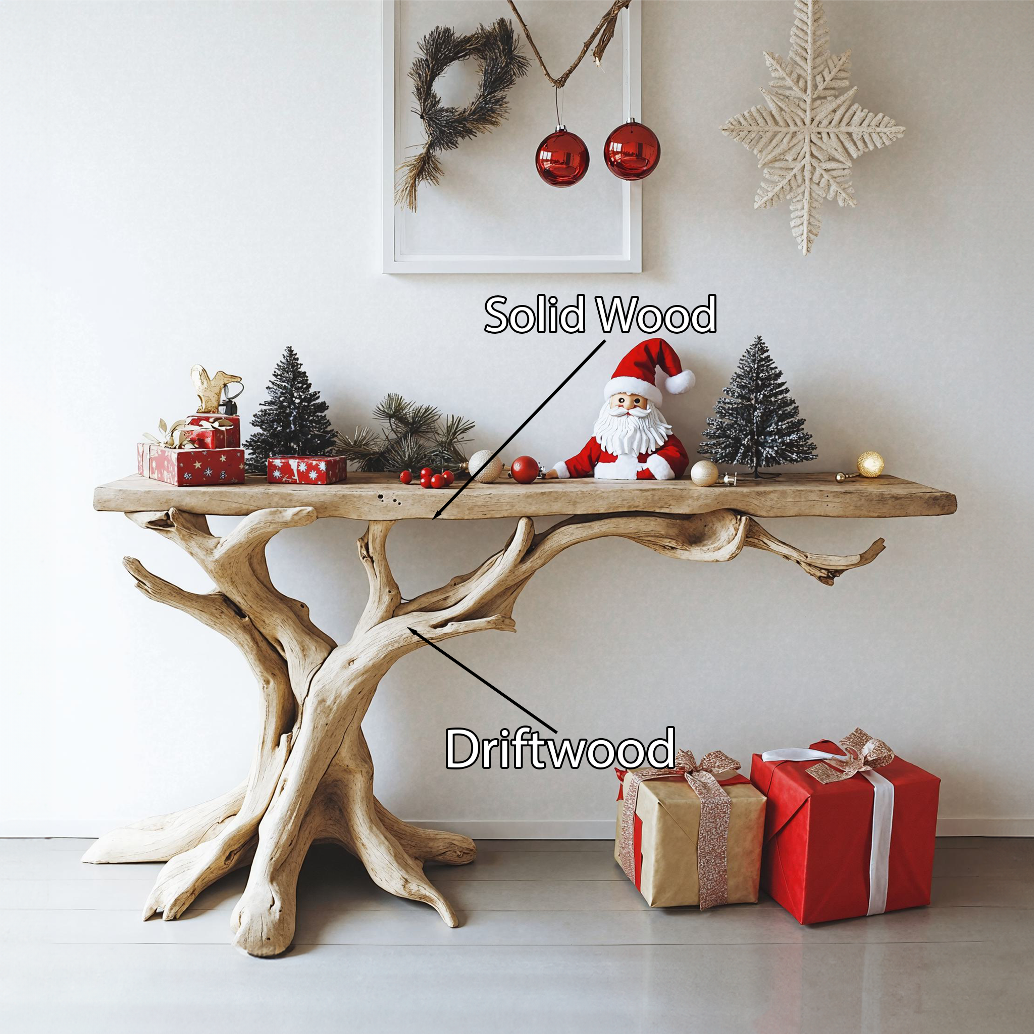 Curved Console Table Christmas Entryway SILDTCSC013