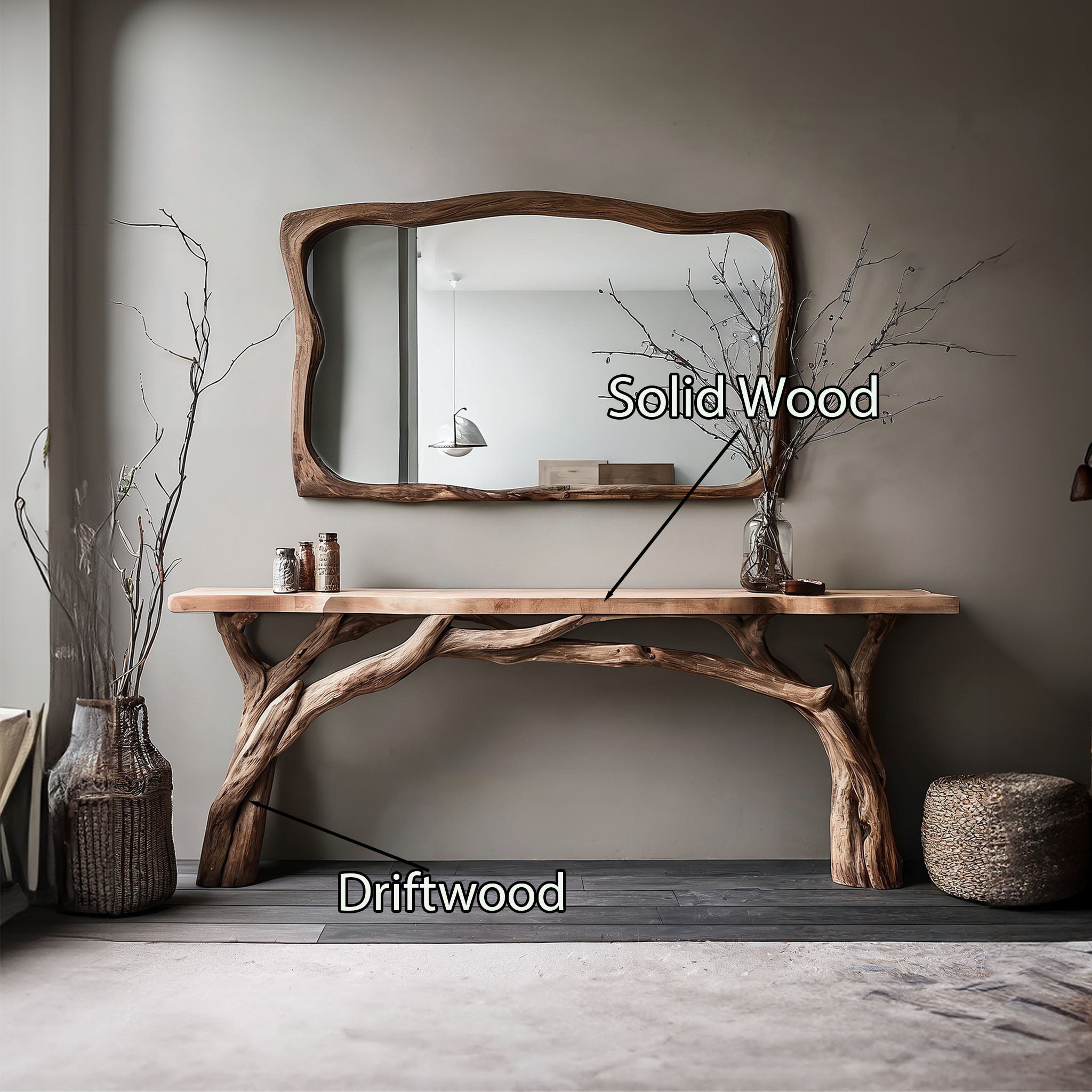 Decorative Wooden Floating Edge Console Table SILDTCS086