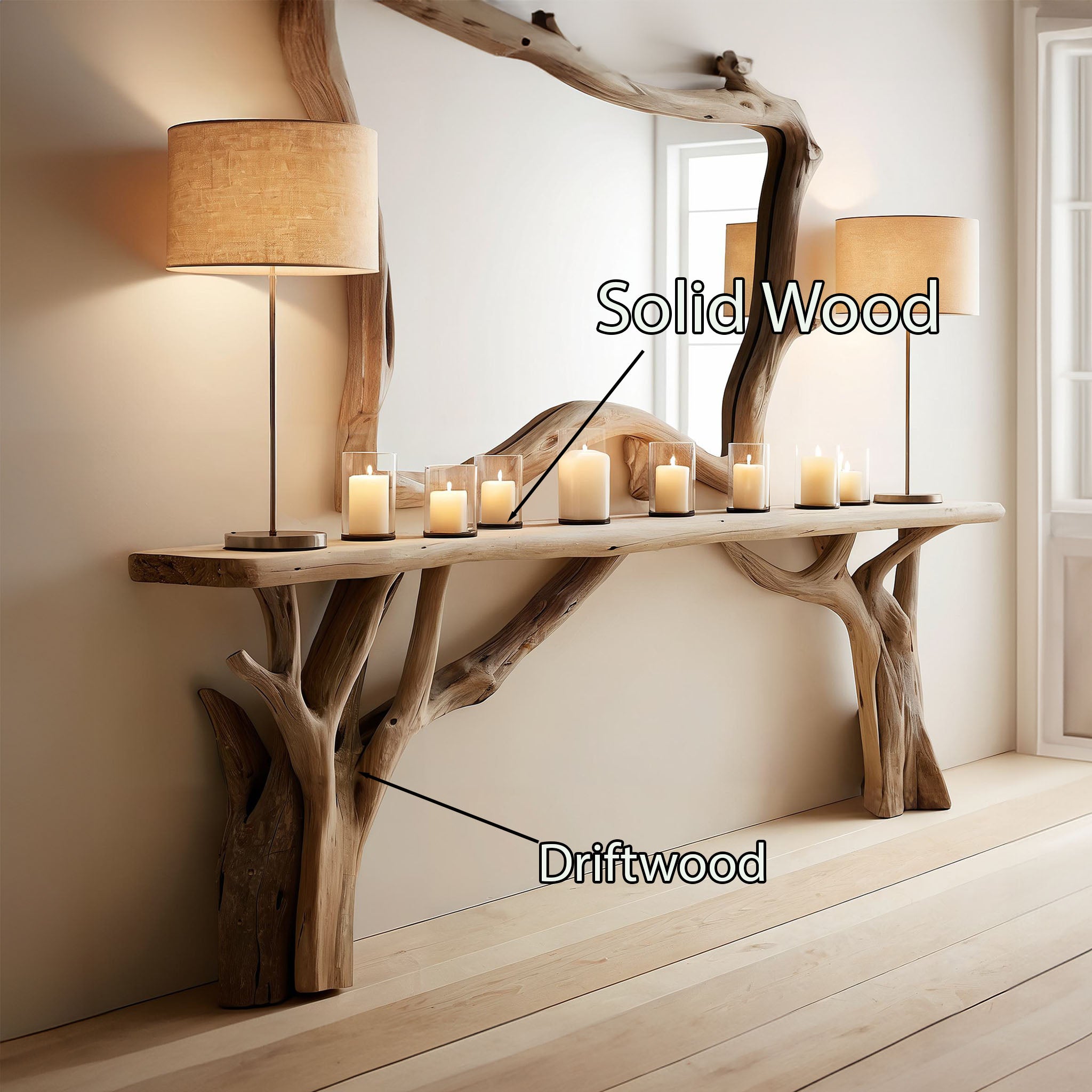 Decorative Wooden Floating Edge Entryway Table SILDTCS087