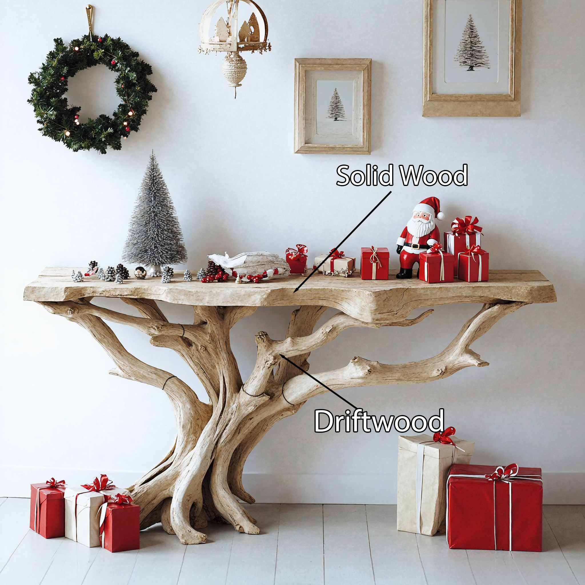 Living Edge Console Table Christmas Decor SILDTCSC017